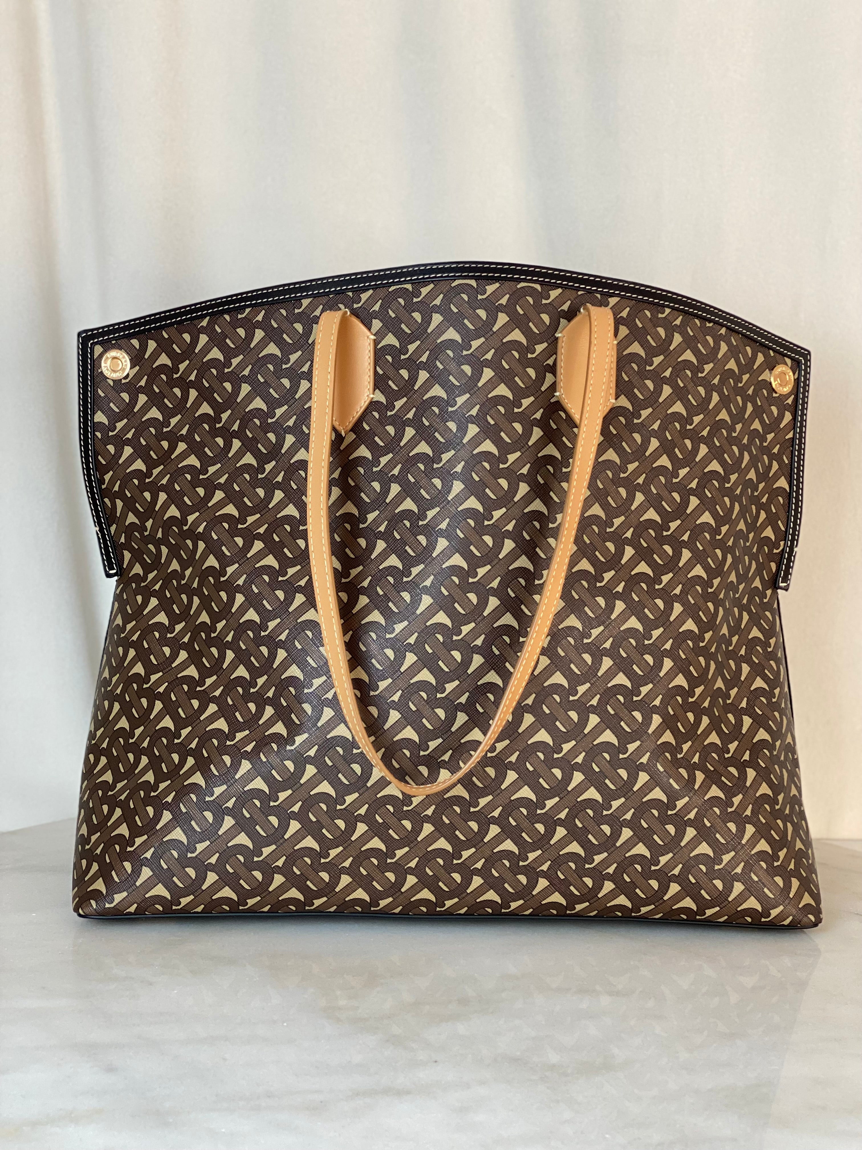 Burberry Brown TB Printing Society Large Tote Bag-handbag-Burberry-The Closet Egypt