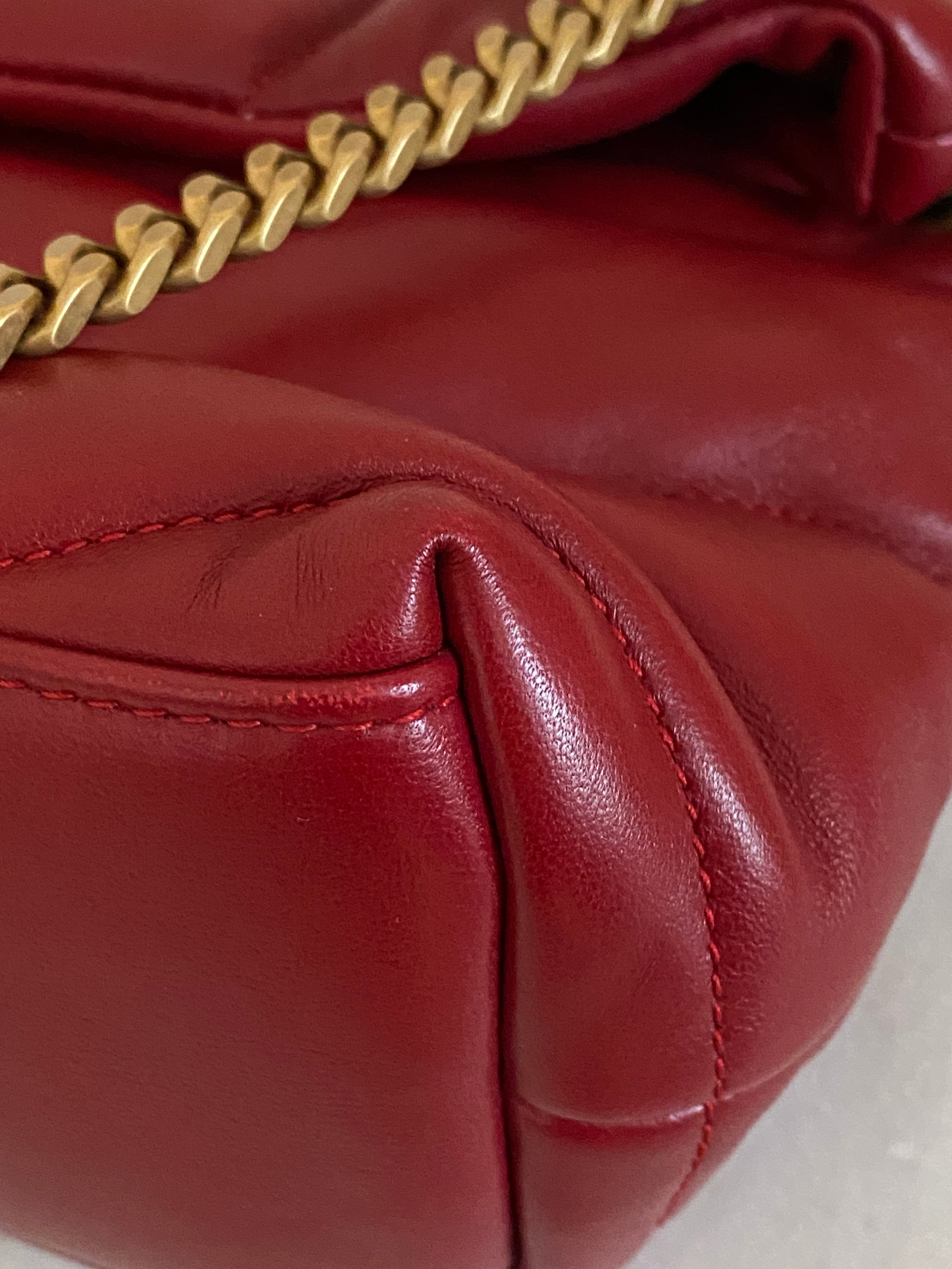 YSL Burgundy Puffer Small Shoulder Bag-handbag-YSL-The Closet Egypt