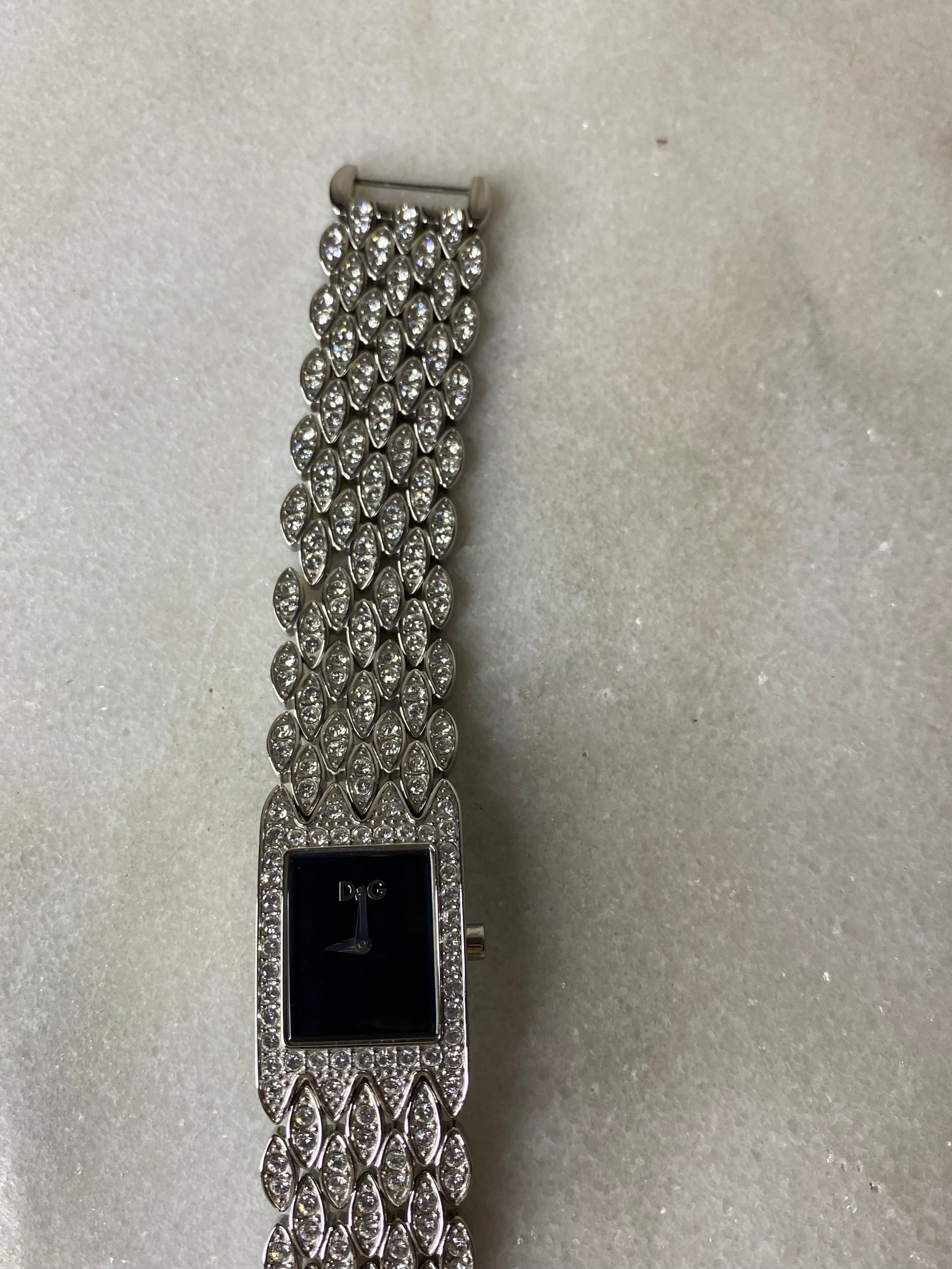Dolce & Gabbana Stainless Steel Sundown Crystal Time Watch