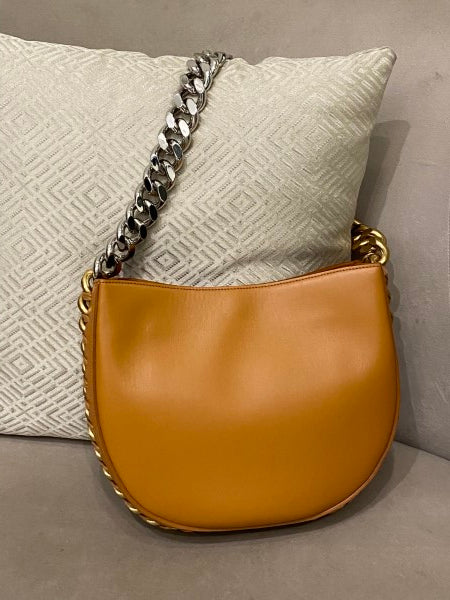 Stella Mccartney Caramel Frayme Crystal Chain Medium Bag-handbag-Stella Mccartney-The Closet Egypt