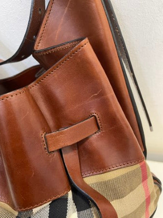 Burberry Bicolor House Check Belted Shoulder Bag-handbag-Burberry-The Closet Egypt