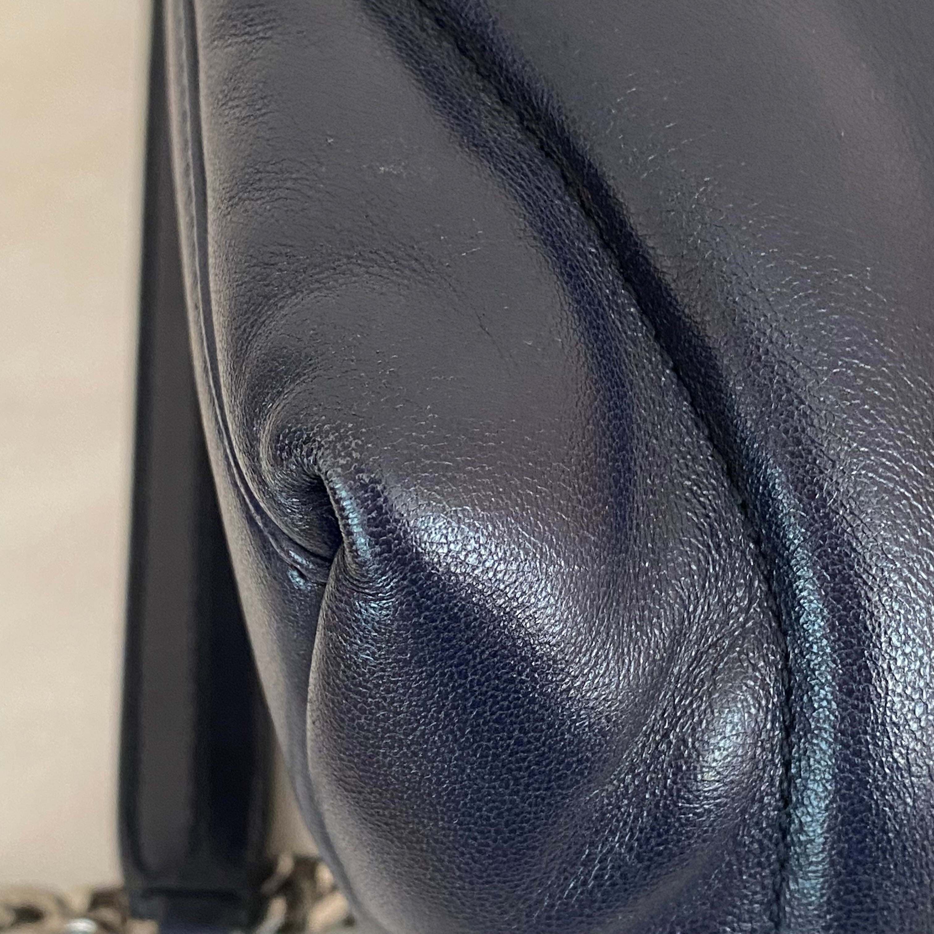 YSL Navy Blue Puffer Double Chain Bag-handbag-YSL-The Closet Egypt