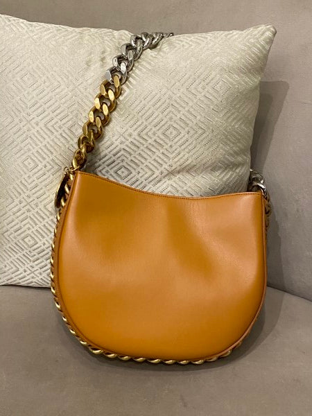 Stella Mccartney Caramel Frayme Crystal Chain Medium Bag-handbag-Stella Mccartney-The Closet Egypt