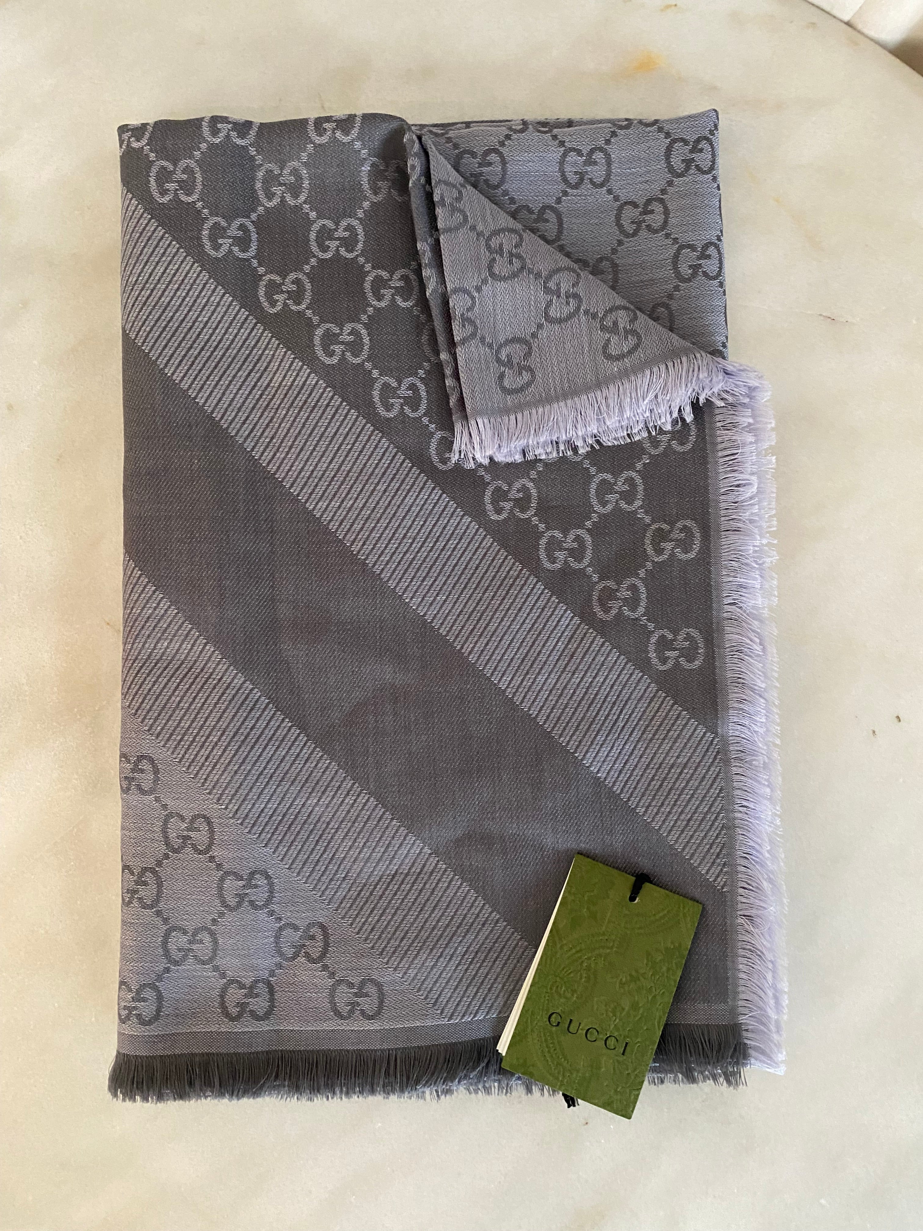Gucci Grey GG Scarf-Scarf-Gucci-The Closet Egypt