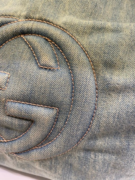Gucci Blue Denim Soho Shoulder Bag-handbag-Gucci-The Closet Egypt