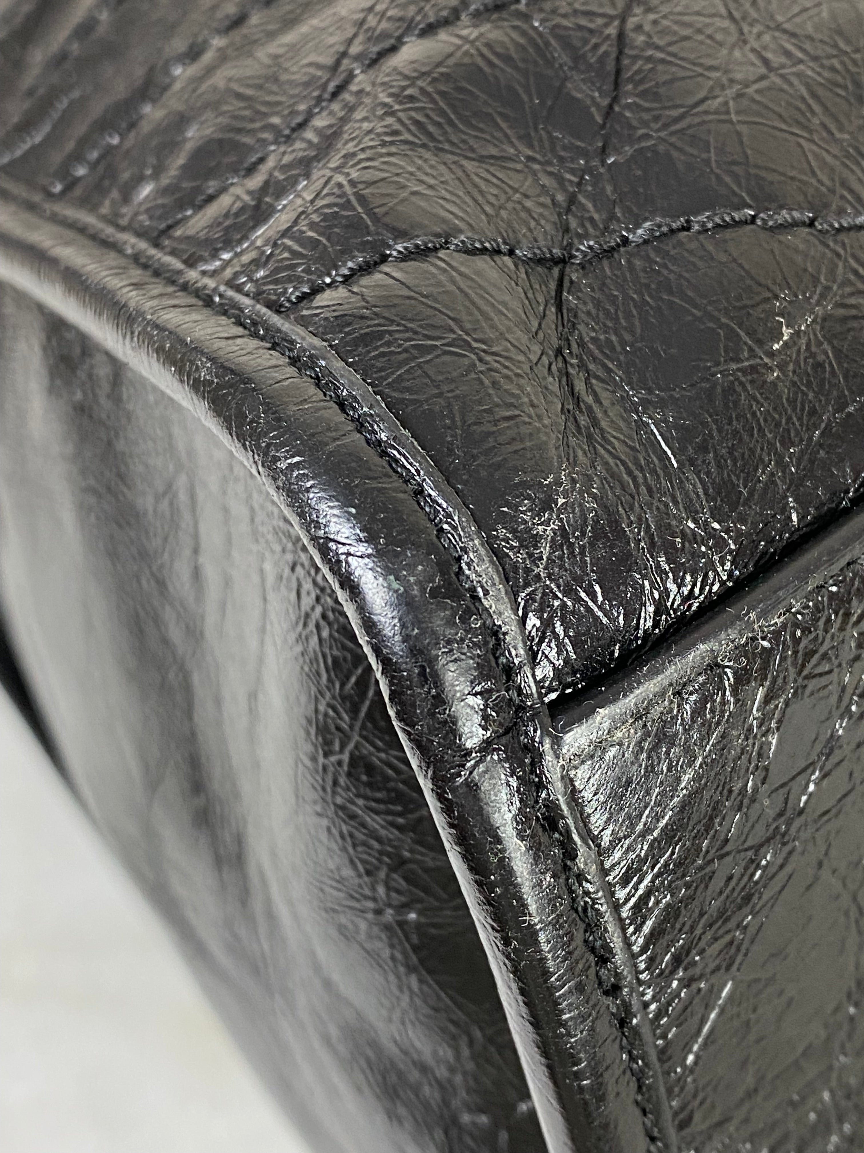 YSL Black Crinkle Vintage Niki Large Shopper Bag-handbag-YSL-The Closet Egypt