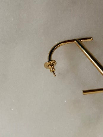 Valentino Gold V Logo Earring-Earrings-Valentino-The Closet Egypt