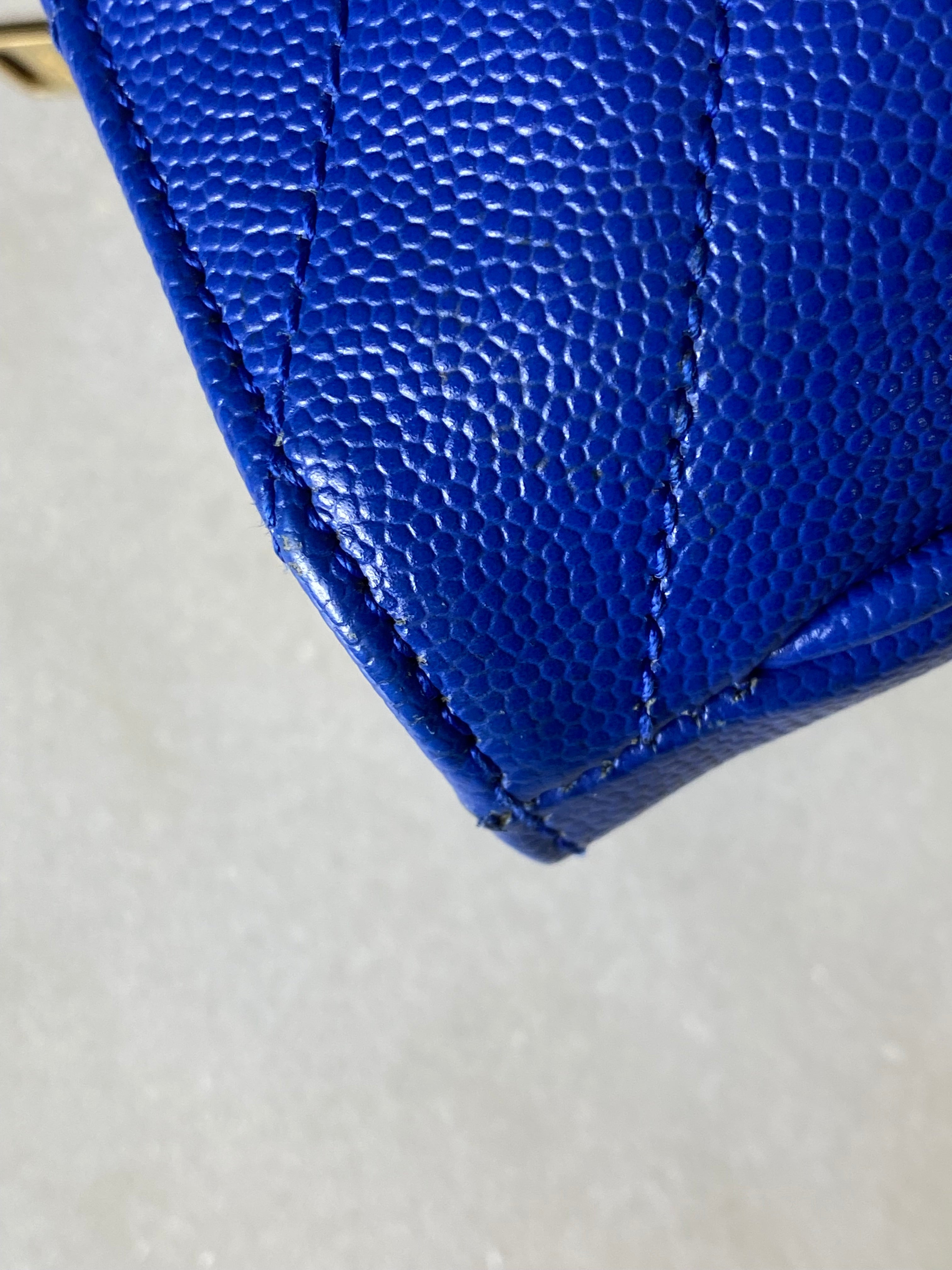 YSL Blue Monogram Chevron Shoulder Bag-handbag-YSL-The Closet Egypt