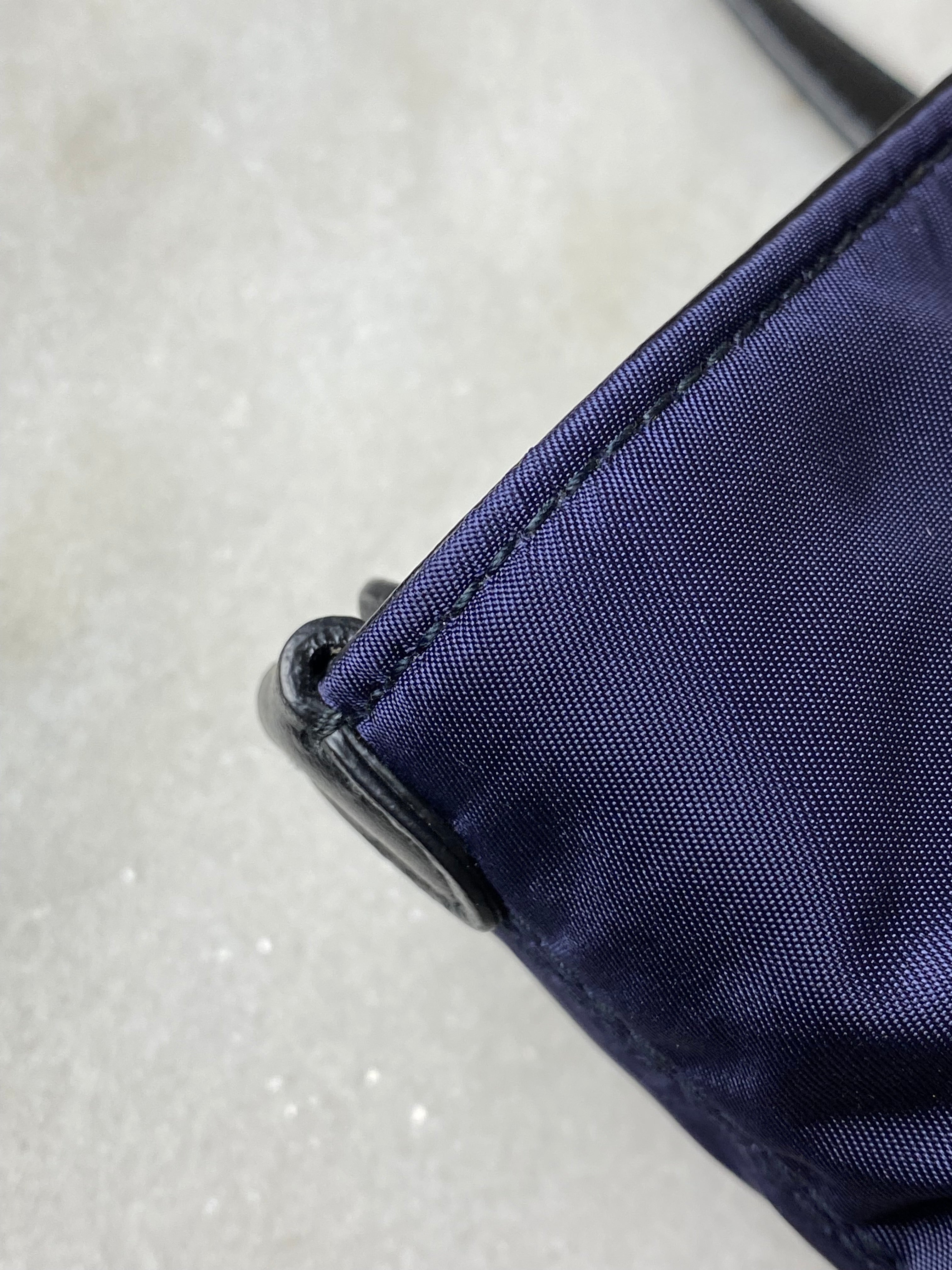 Burberry Navy Blue Nylon Shoulder Bag W/ Bag Charm-handbag-Burberry-The Closet Egypt
