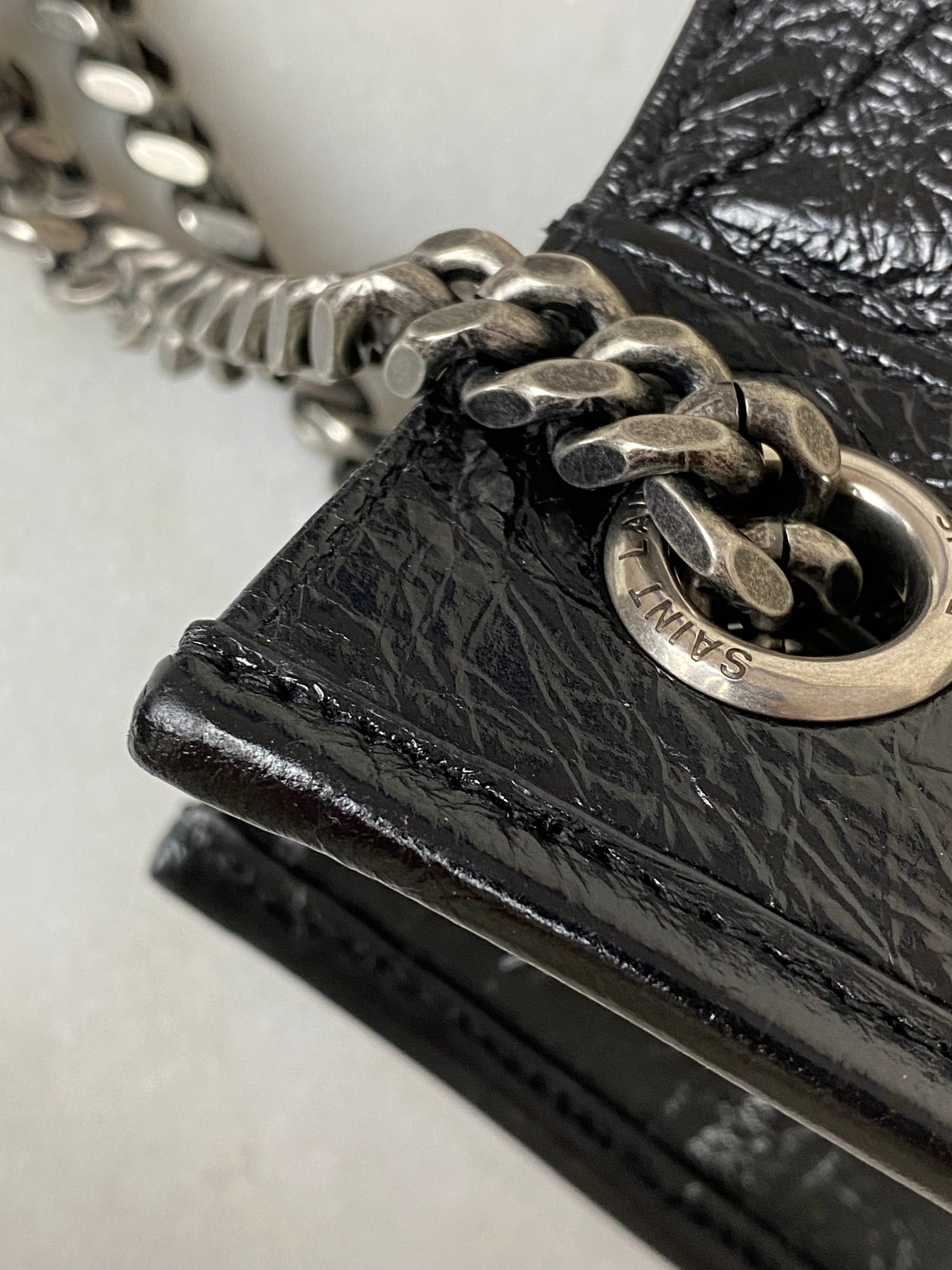 YSL Black Crinkle Vintage Niki Large Shopper Bag-handbag-YSL-The Closet Egypt