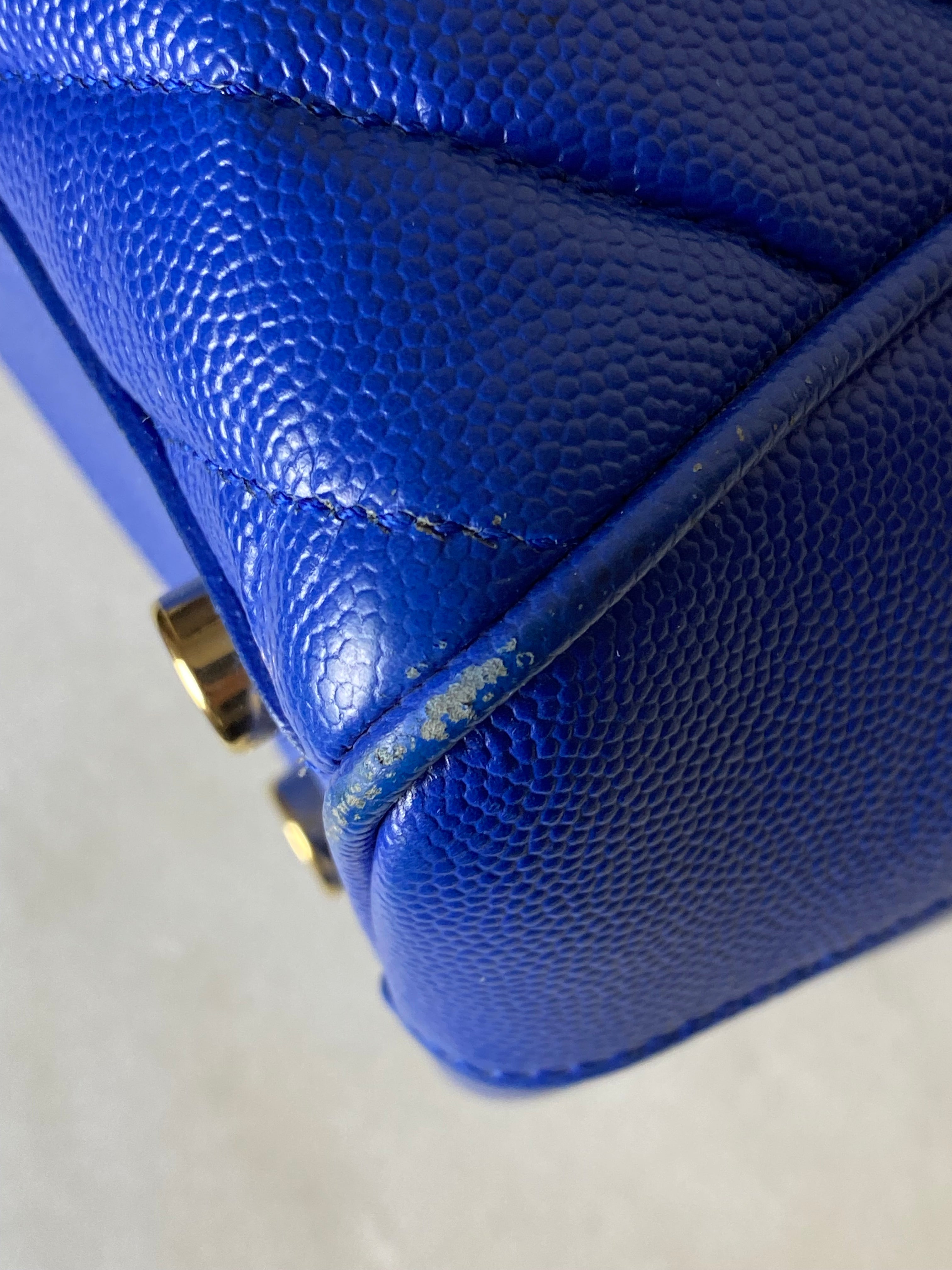 YSL Blue Monogram Chevron Shoulder Bag-handbag-YSL-The Closet Egypt