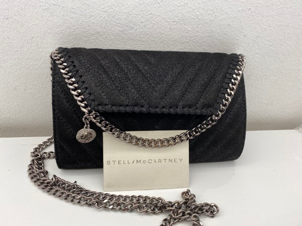 Stella Mccartney Black Shaggy Deer Chevron Small Falabella Bag-handbag-Stella Mccartney-The Closet Egypt