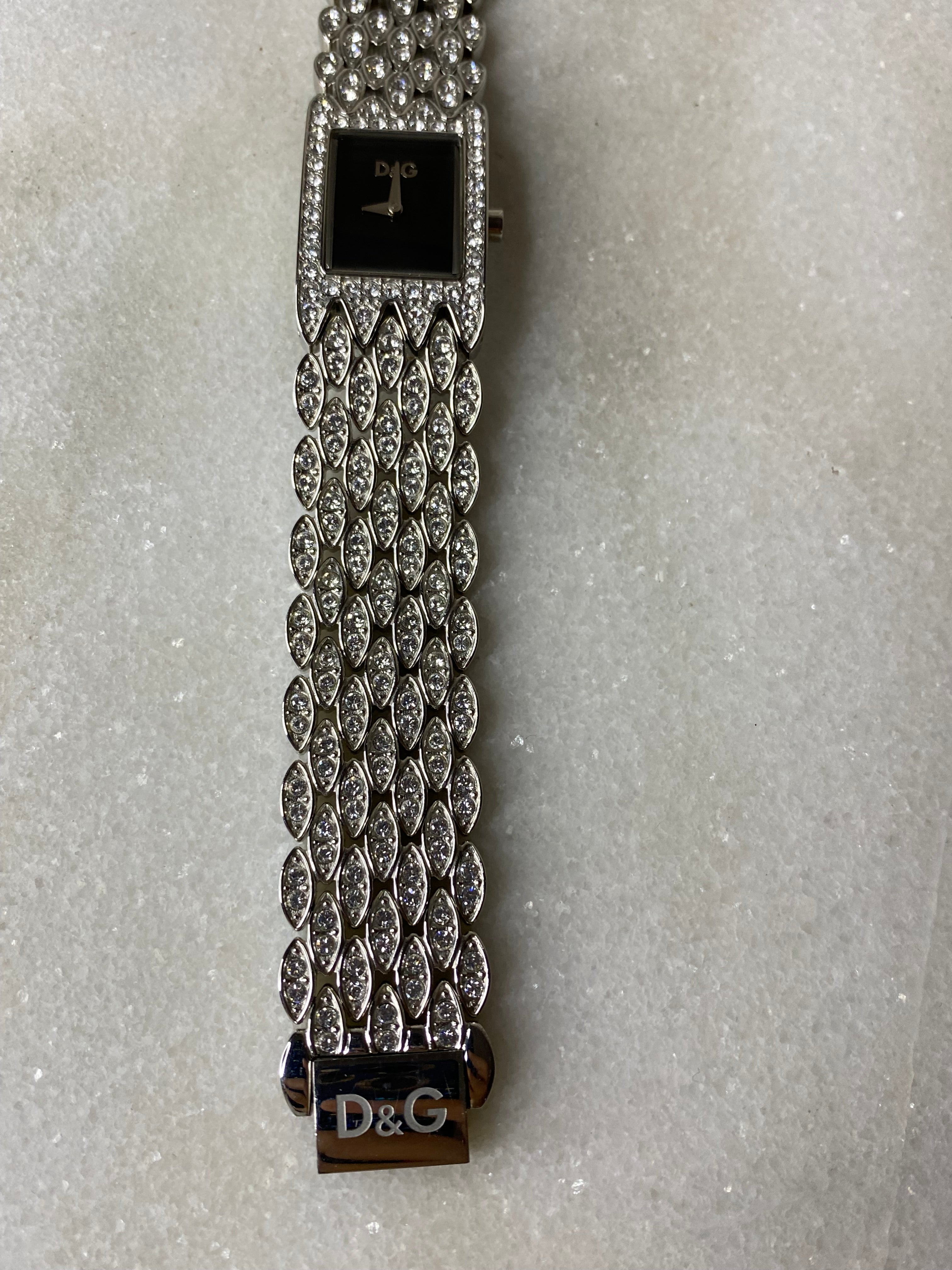 Dolce & Gabbana Stainless Steel Sundown Crystal Time Watch