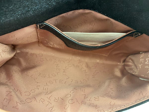 Stella Mccartney Black Shaggy Deer Chevron Small Falabella Bag-handbag-Stella Mccartney-The Closet Egypt