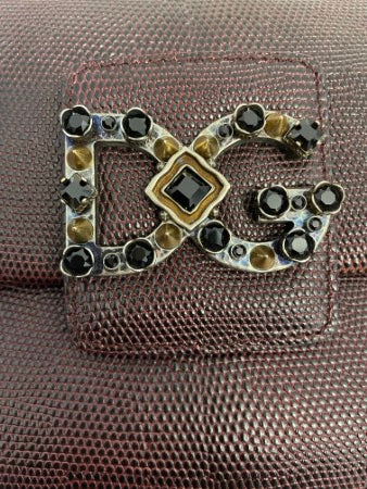 Dolce & Gabbana Burgundy Crystal Logo Crossbody Bag-handbag-Dolce & Gabbana-The Closet Egypt