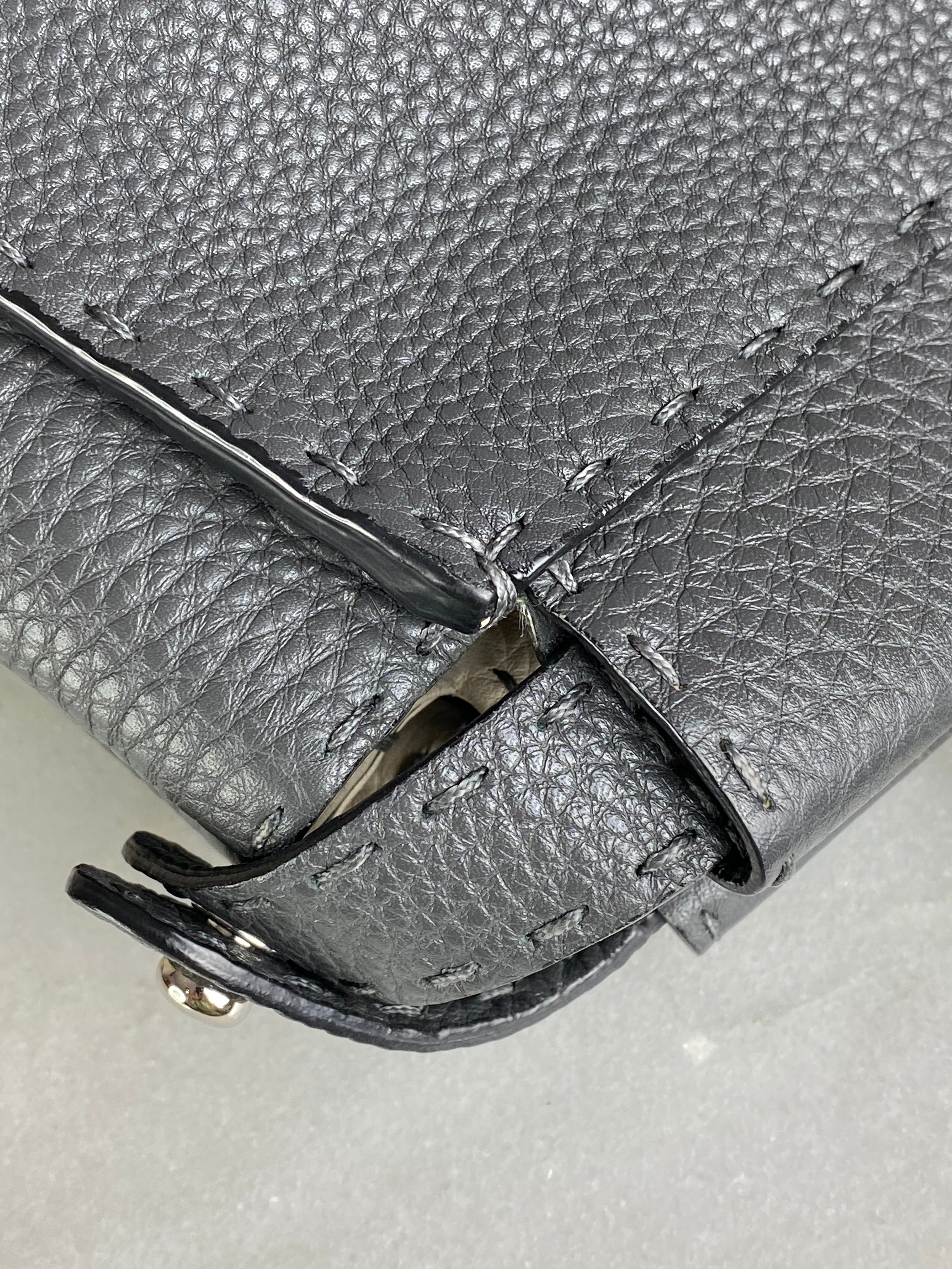 Fendi Dark Grey Selleria Peekaboo ISeeU Medium Bag