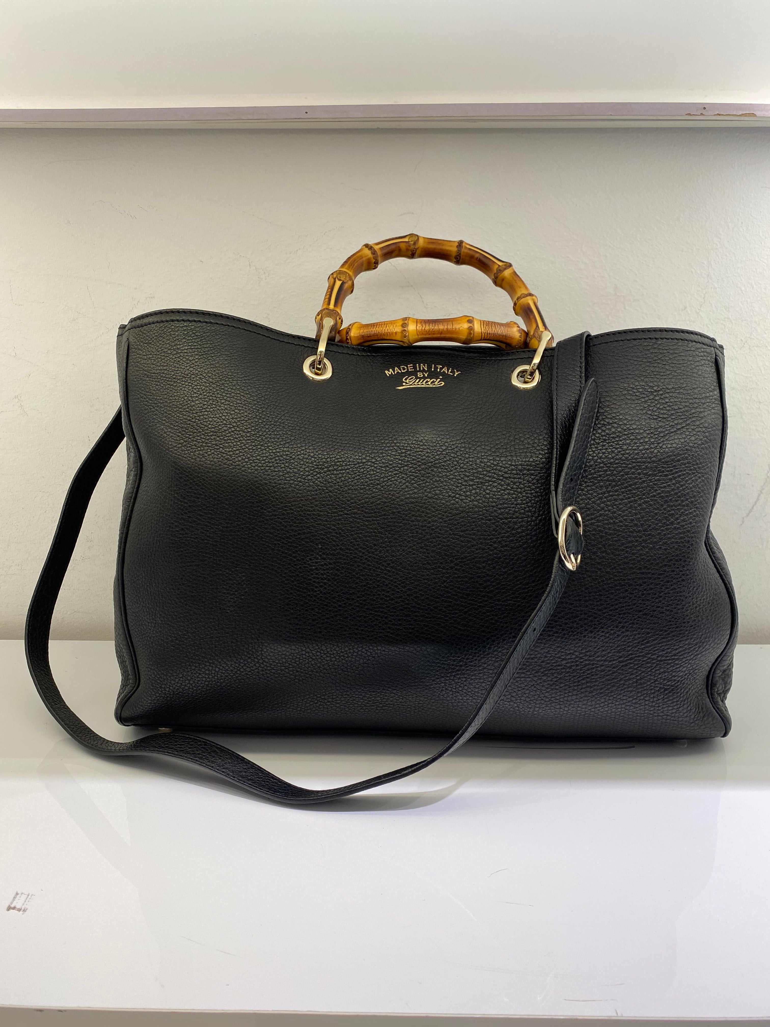 Gucci Black Bamboo Top Handle Shopper Large Bag-handbag-Gucci-The Closet Egypt