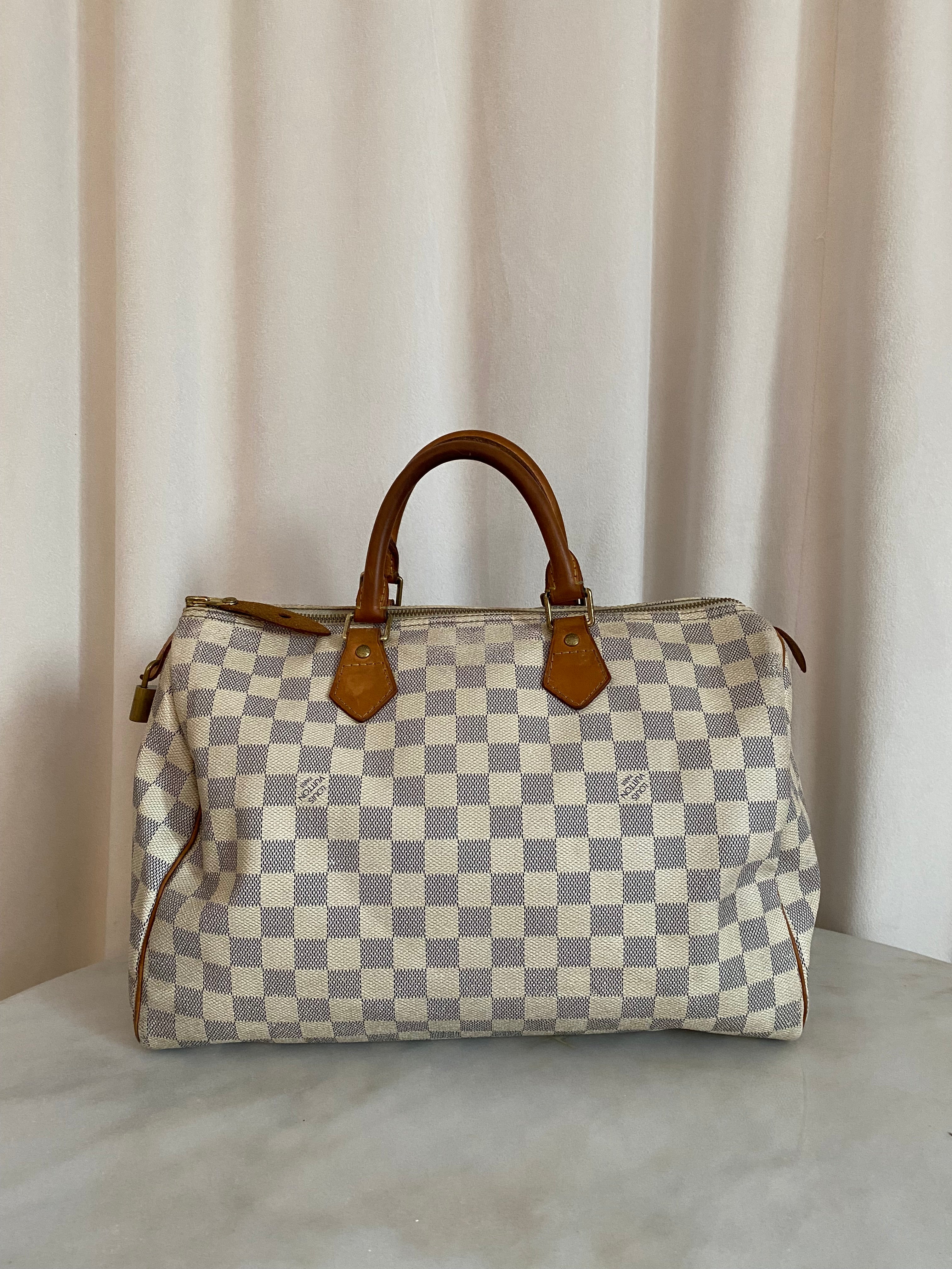 Louis Vuitton Damier Azur Speedy 35 Bag-handbag-Louis Vuitton-The Closet Egypt