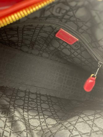 Christian Dior Red Lady Dior Large Bag