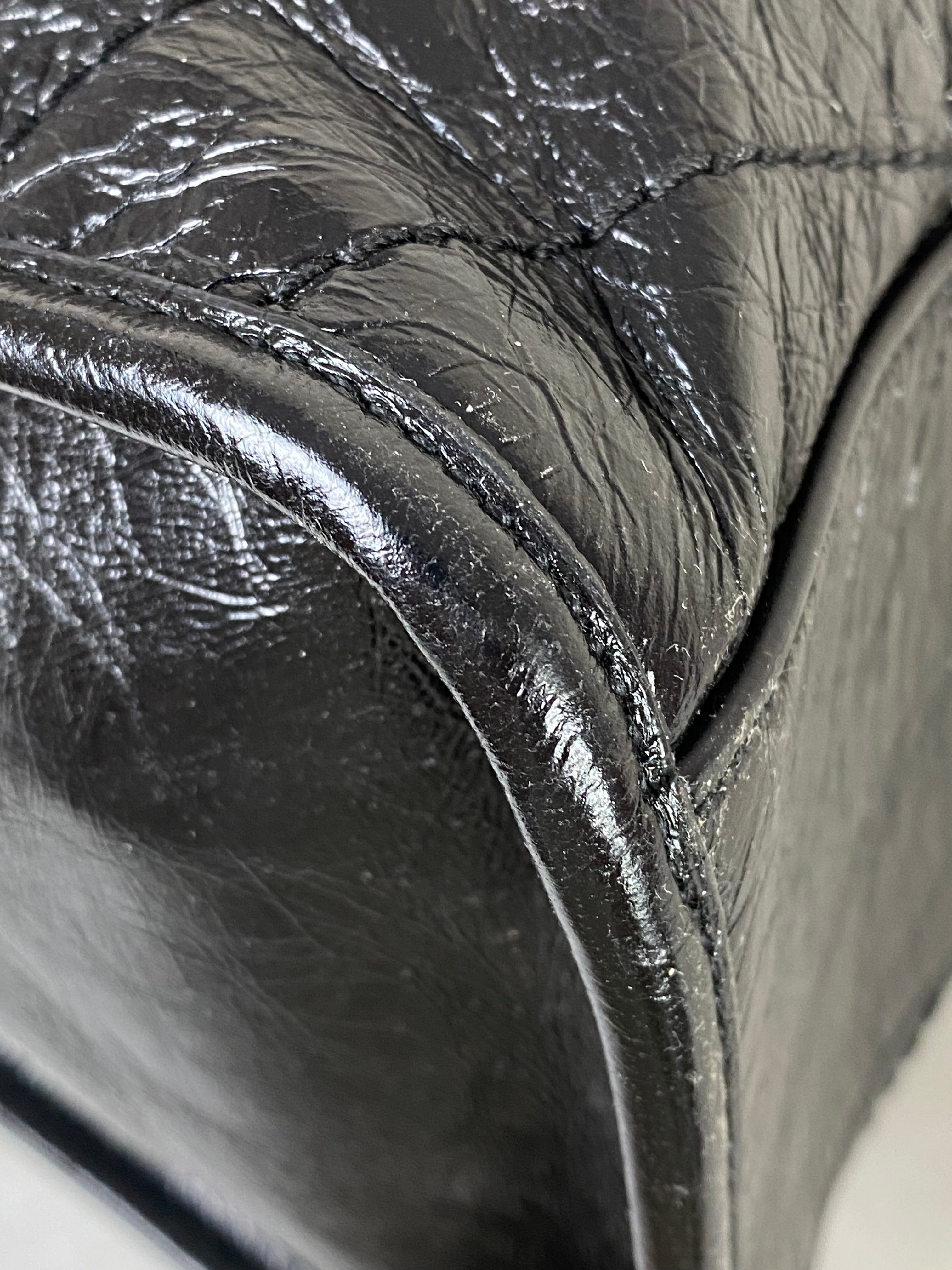 YSL Black Crinkle Vintage Niki Large Shopper Bag-handbag-YSL-The Closet Egypt