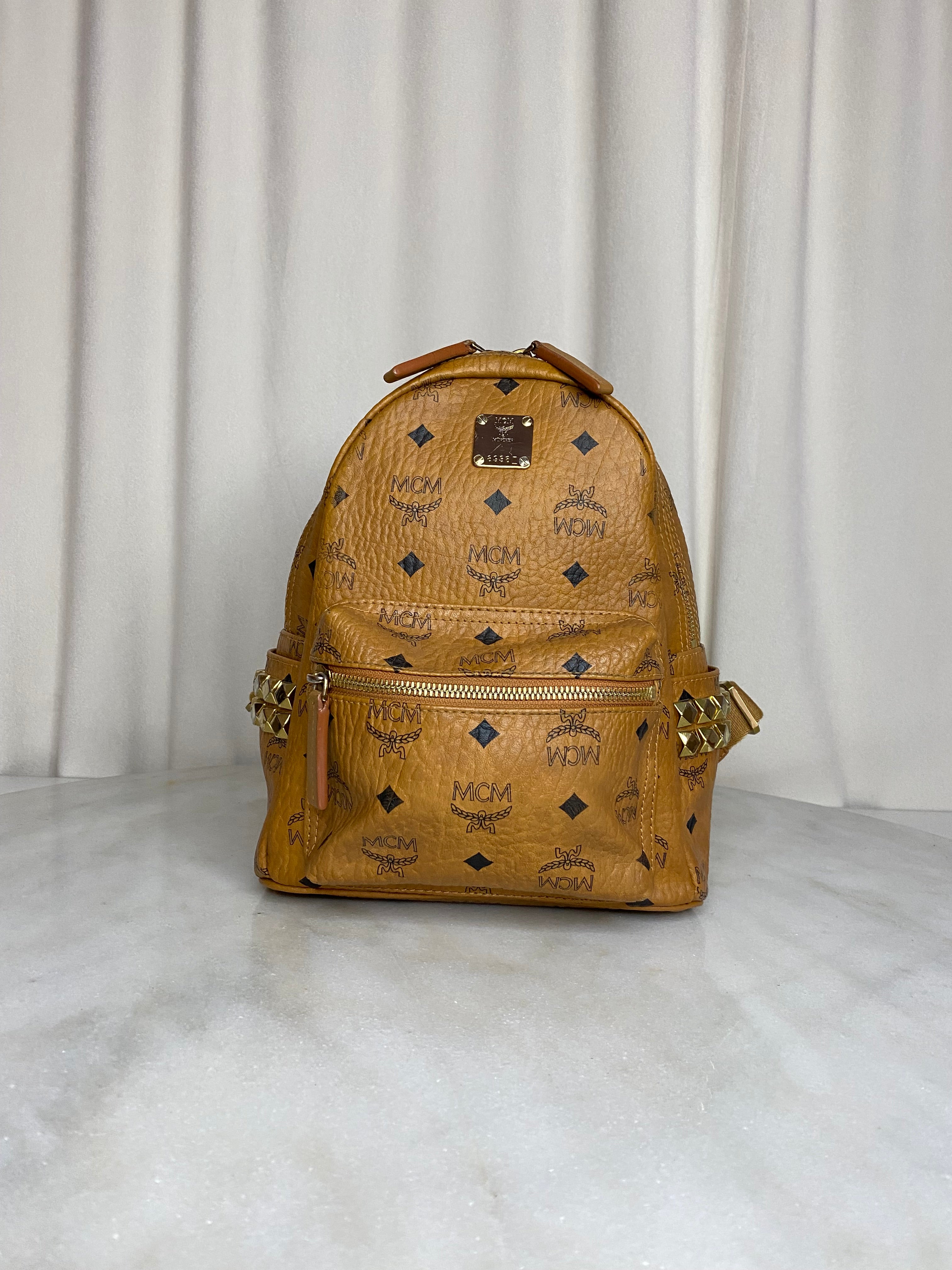 MCM Camel Stark Side Backpack Bag