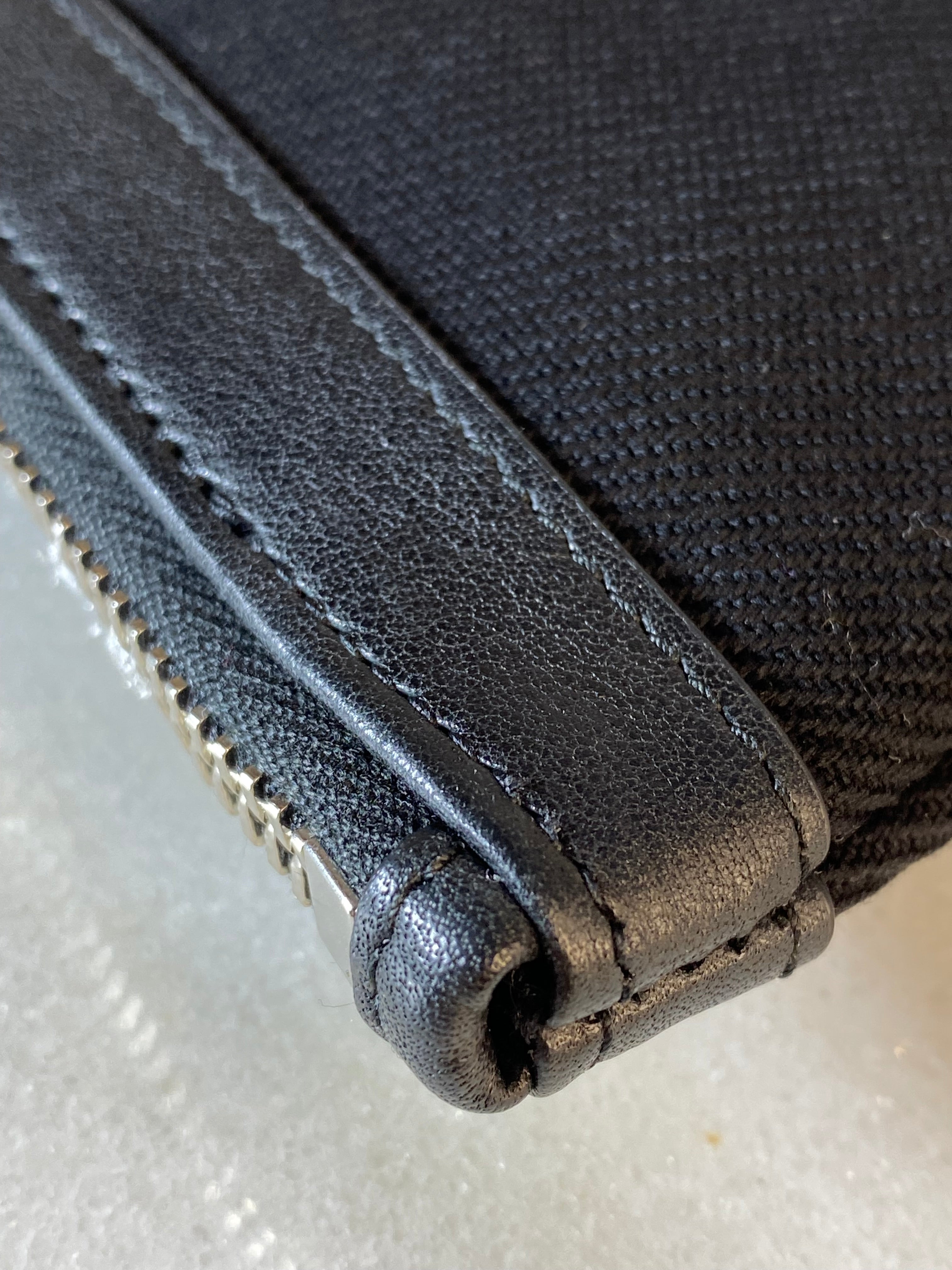 YSL Black Rive Gauche Zip Pouch W/ Handle