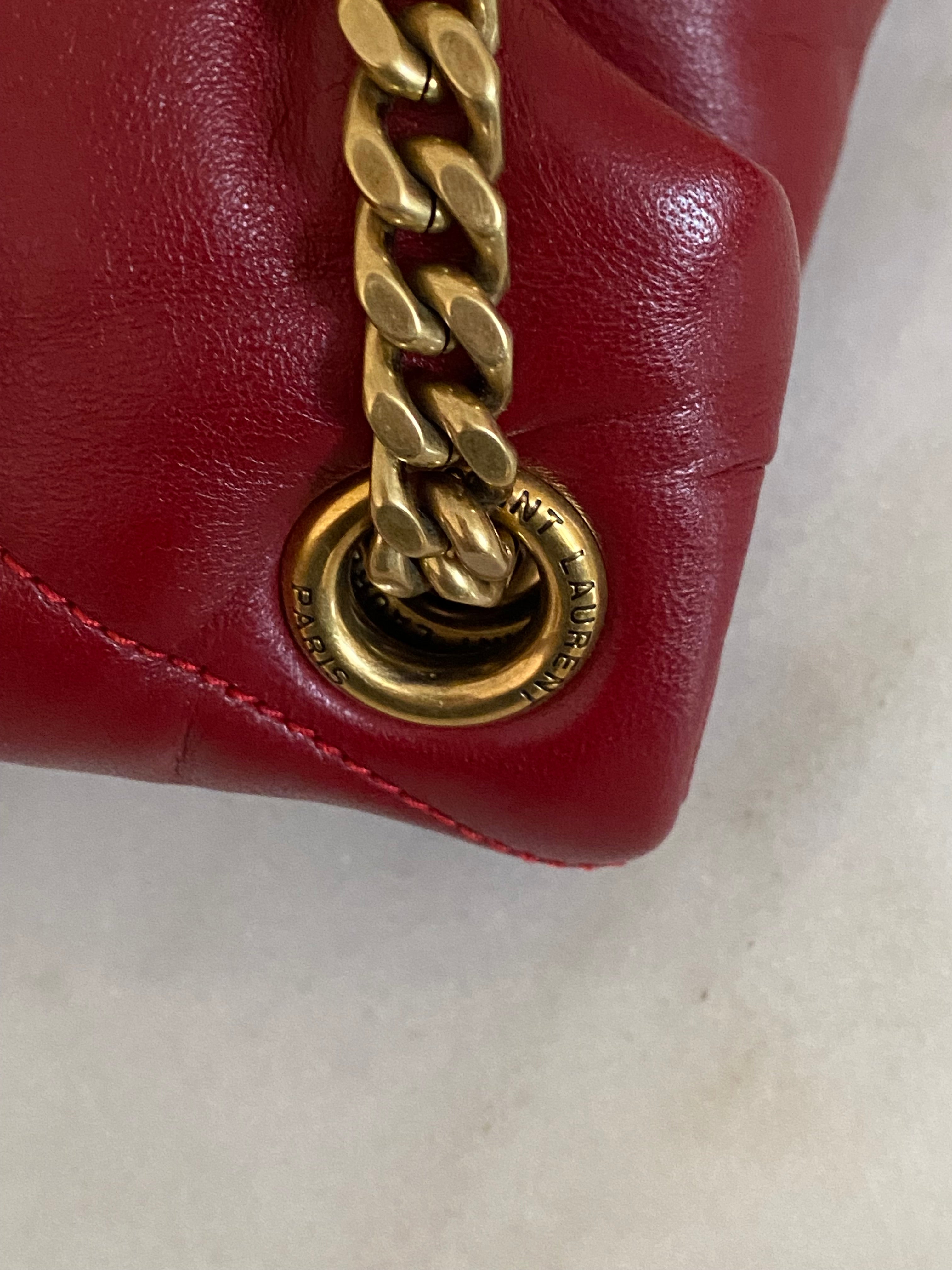 YSL Burgundy Puffer Small Shoulder Bag-handbag-YSL-The Closet Egypt