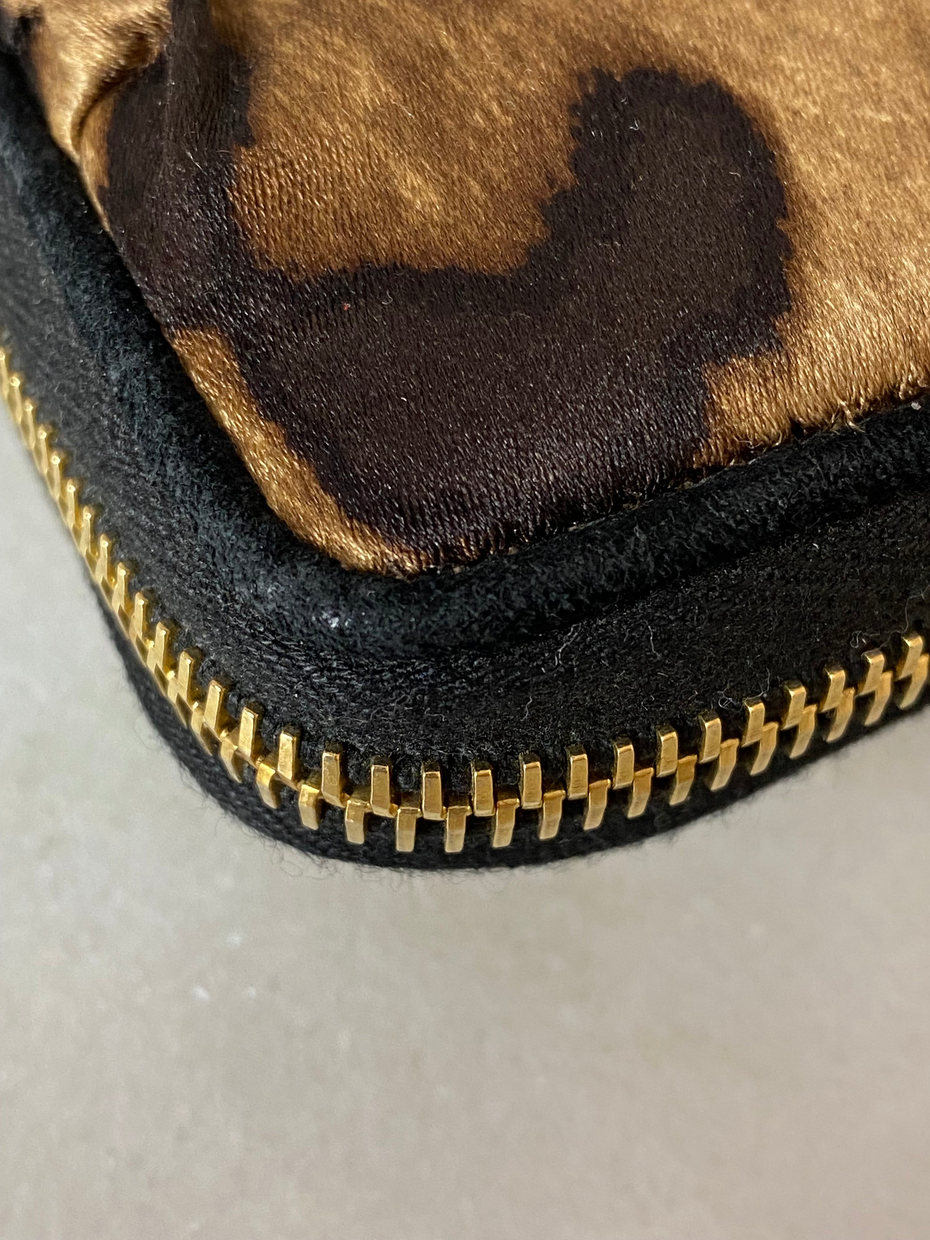 Dolce & Gabbana Leopard Black Fabric Clutch-Clutch-Dolce & Gabbana-The Closet Egypt