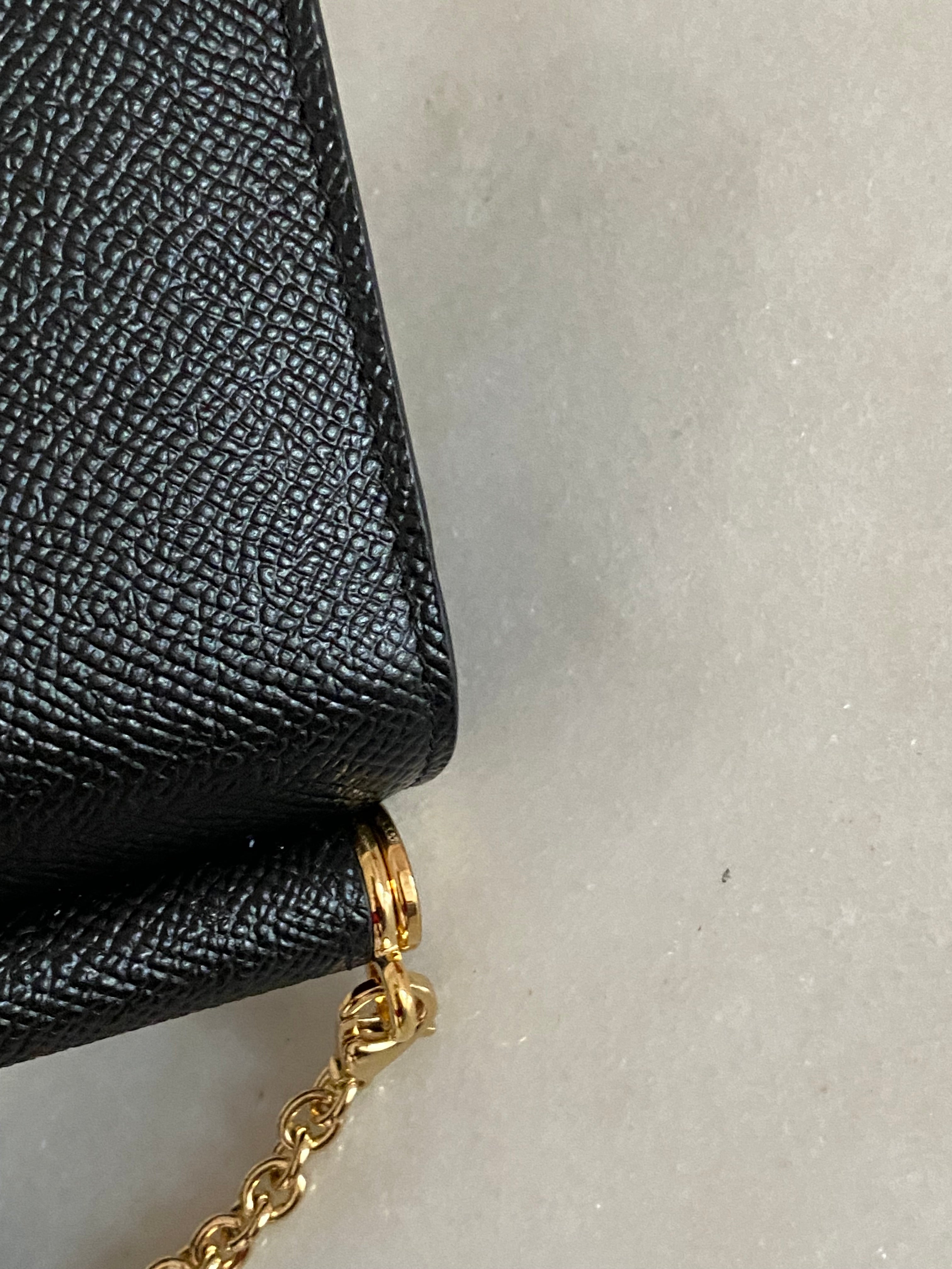 Dolce & Gabbana Black Dauphine Phone Bag-handbag-Dolce & Gabbana-The Closet Egypt