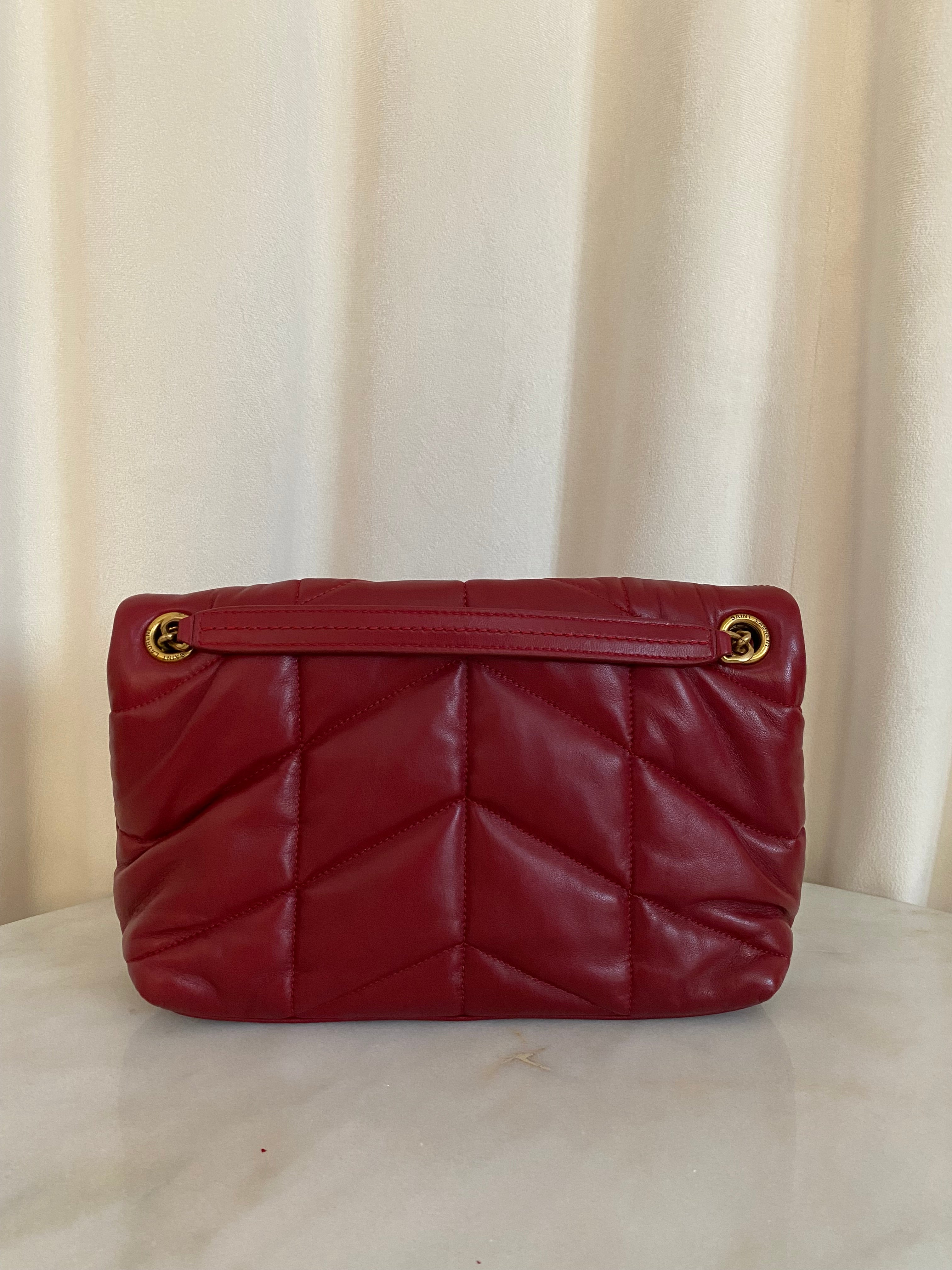 YSL Burgundy Puffer Small Shoulder Bag-handbag-YSL-The Closet Egypt
