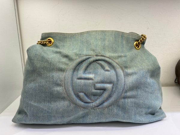 Gucci Blue Denim Soho Shoulder Bag-handbag-Gucci-The Closet Egypt