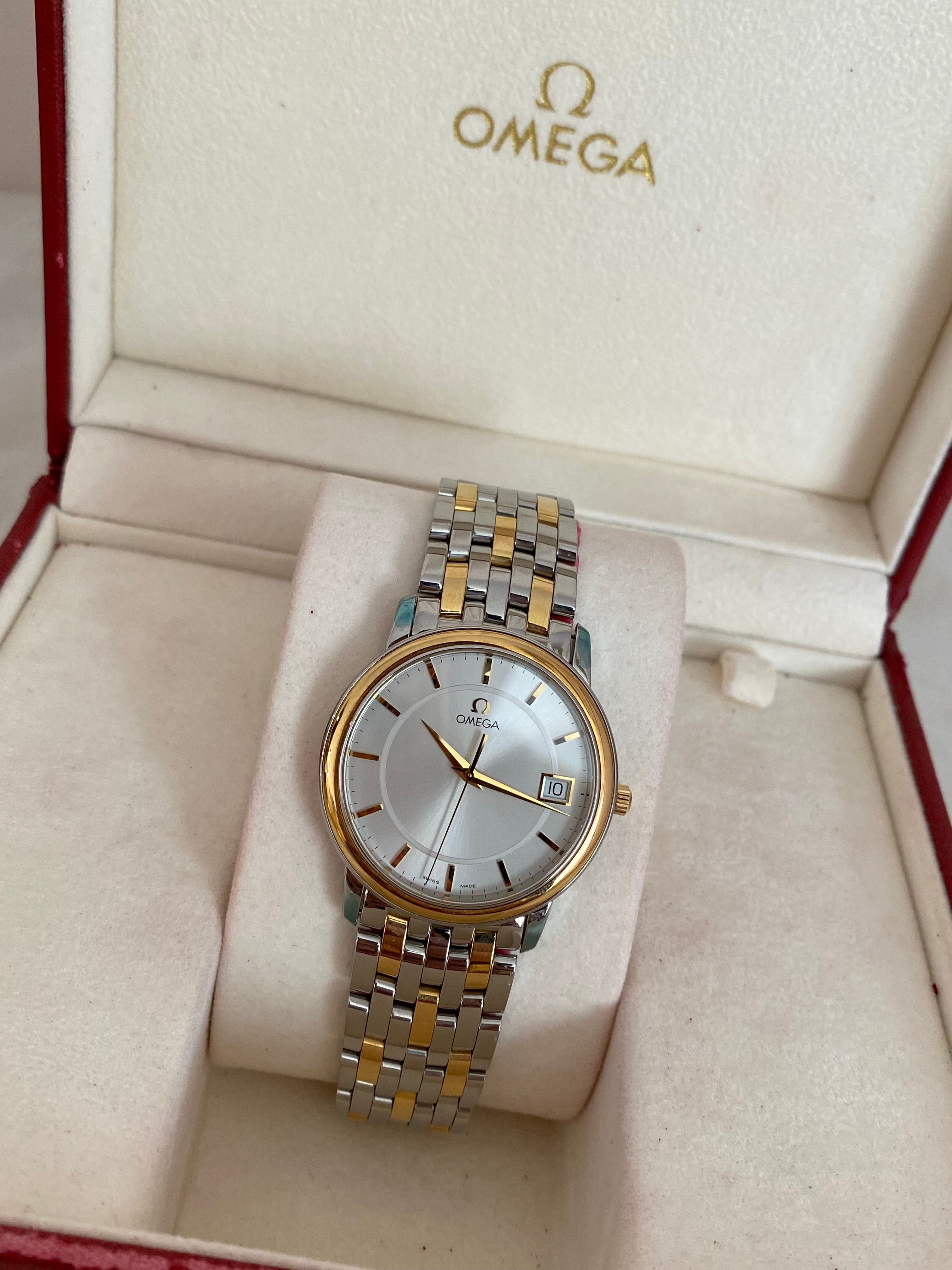 Omega Stainless Steel Yellow Gold De Ville Prestige Date Watch-Watch-Omega-The Closet Egypt