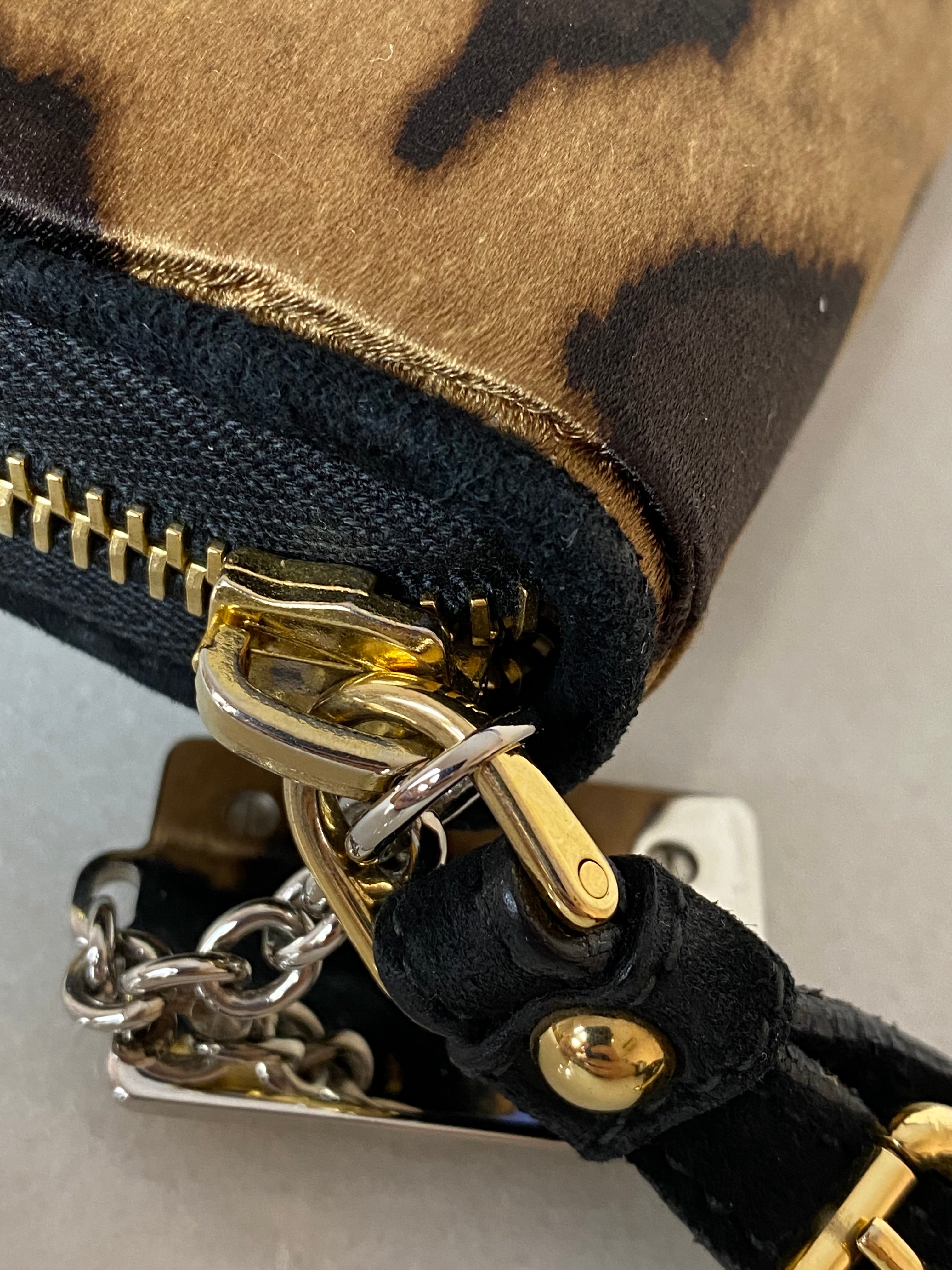 Dolce & Gabbana Leopard Black Fabric Clutch-Clutch-Dolce & Gabbana-The Closet Egypt