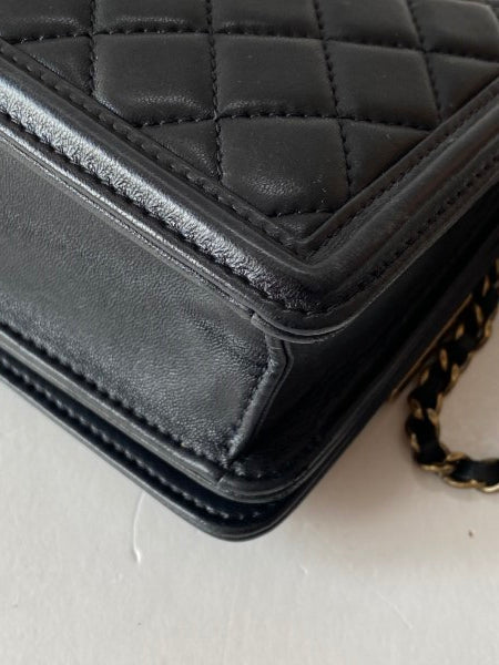 Chanel Black Quilted Horizontal Boy Brick Studded Flap Bag-handbag-Chanel-The Closet Egypt