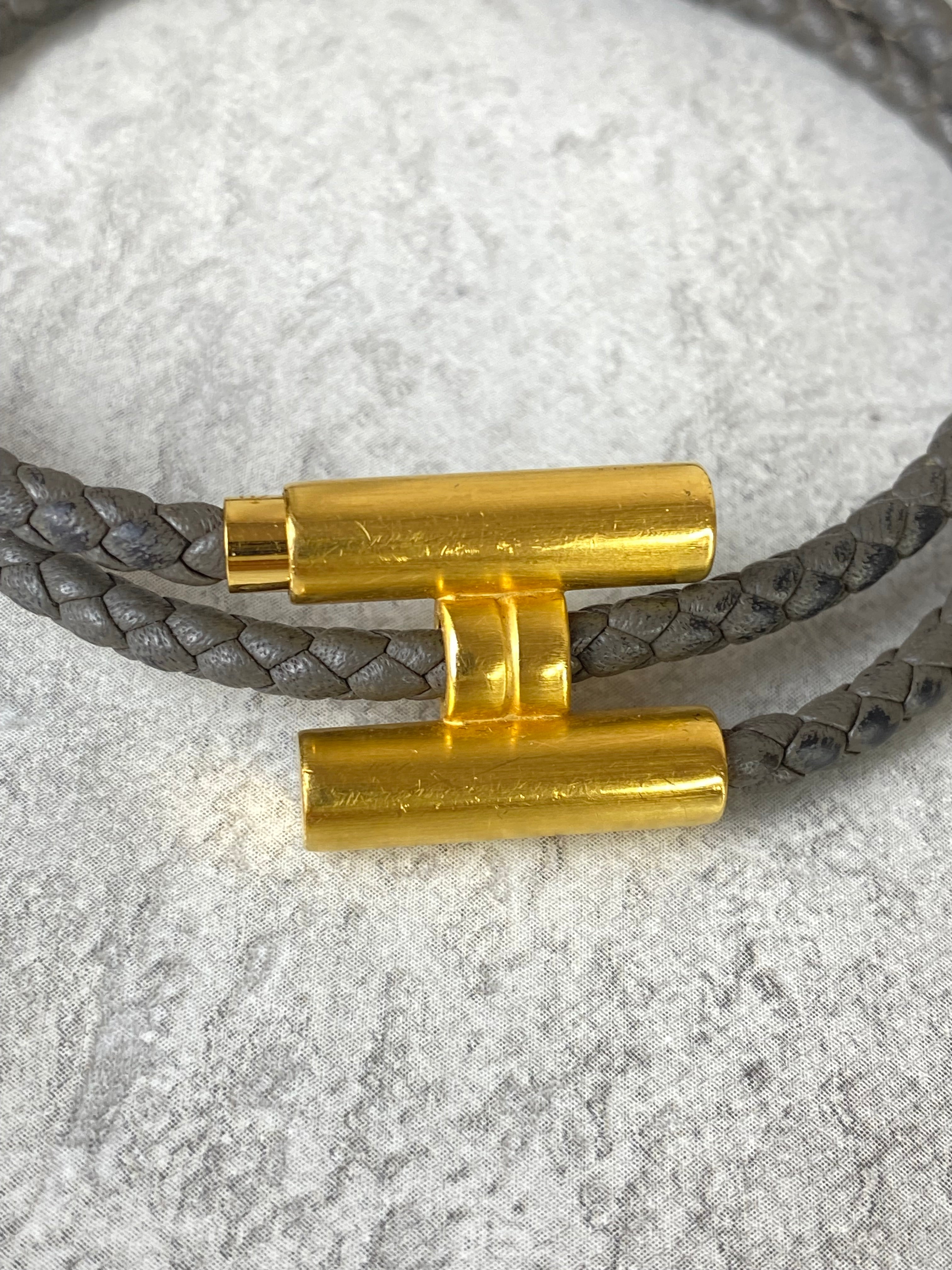 Hermes Dark Grey Tourni Tresse Bracelet-Bracelet-Hermes-The Closet Egypt