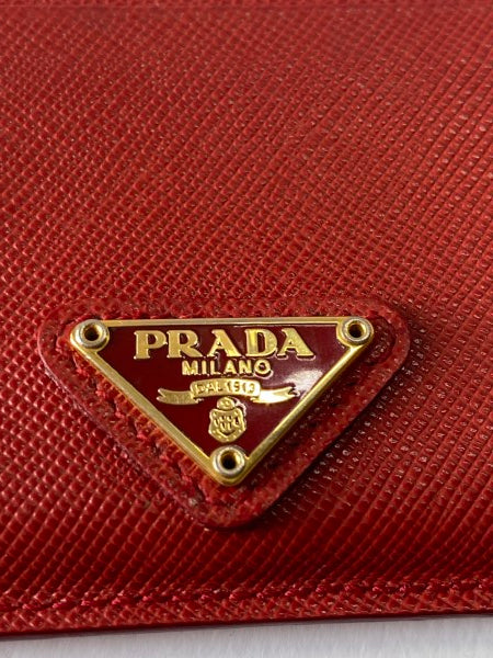 Prada Red Card Holder-Card Holder-Prada-The Closet Egypt