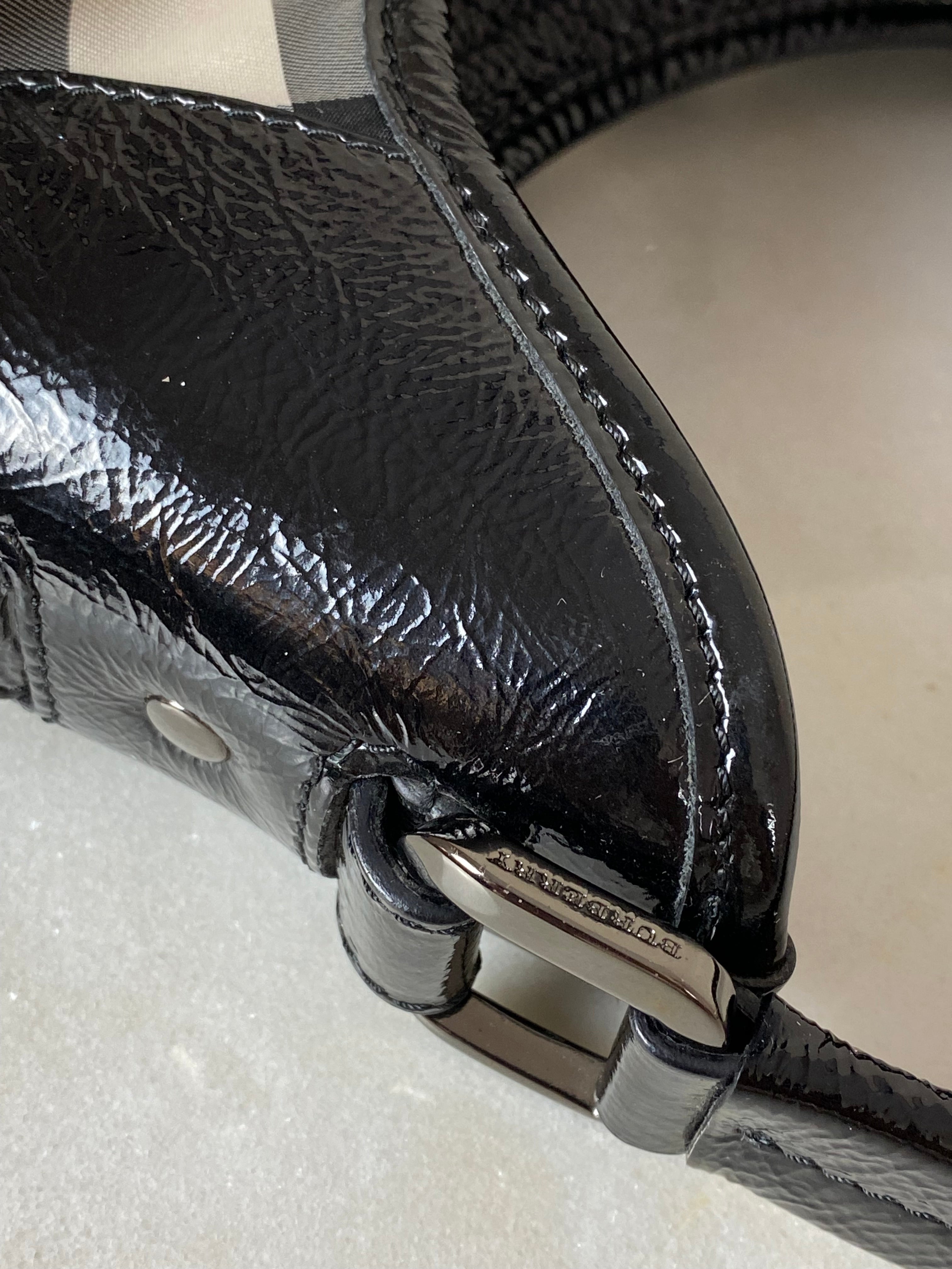 Burberry Black Supernova Brooklyn Hobo Beat Check Shoulder Bag