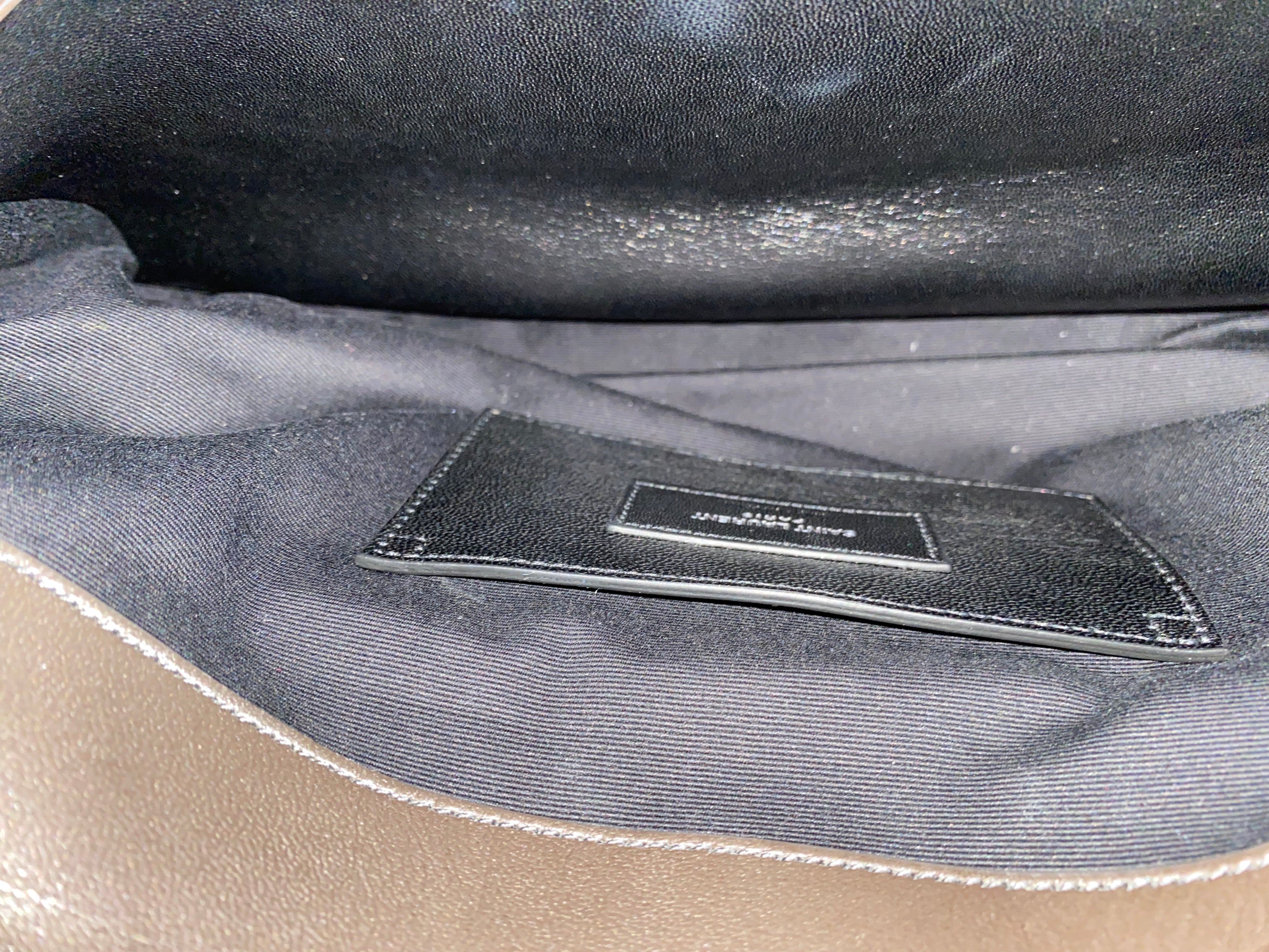 YSL Grey Croco Embossed Nubuck Collage Bag-handbag-YSL-The Closet Egypt