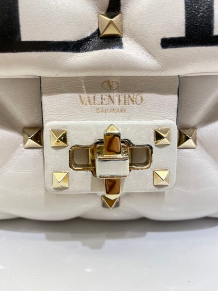 Valentino White VLTN Spike Rockstud Bag-handbag-Valentino-The Closet Egypt