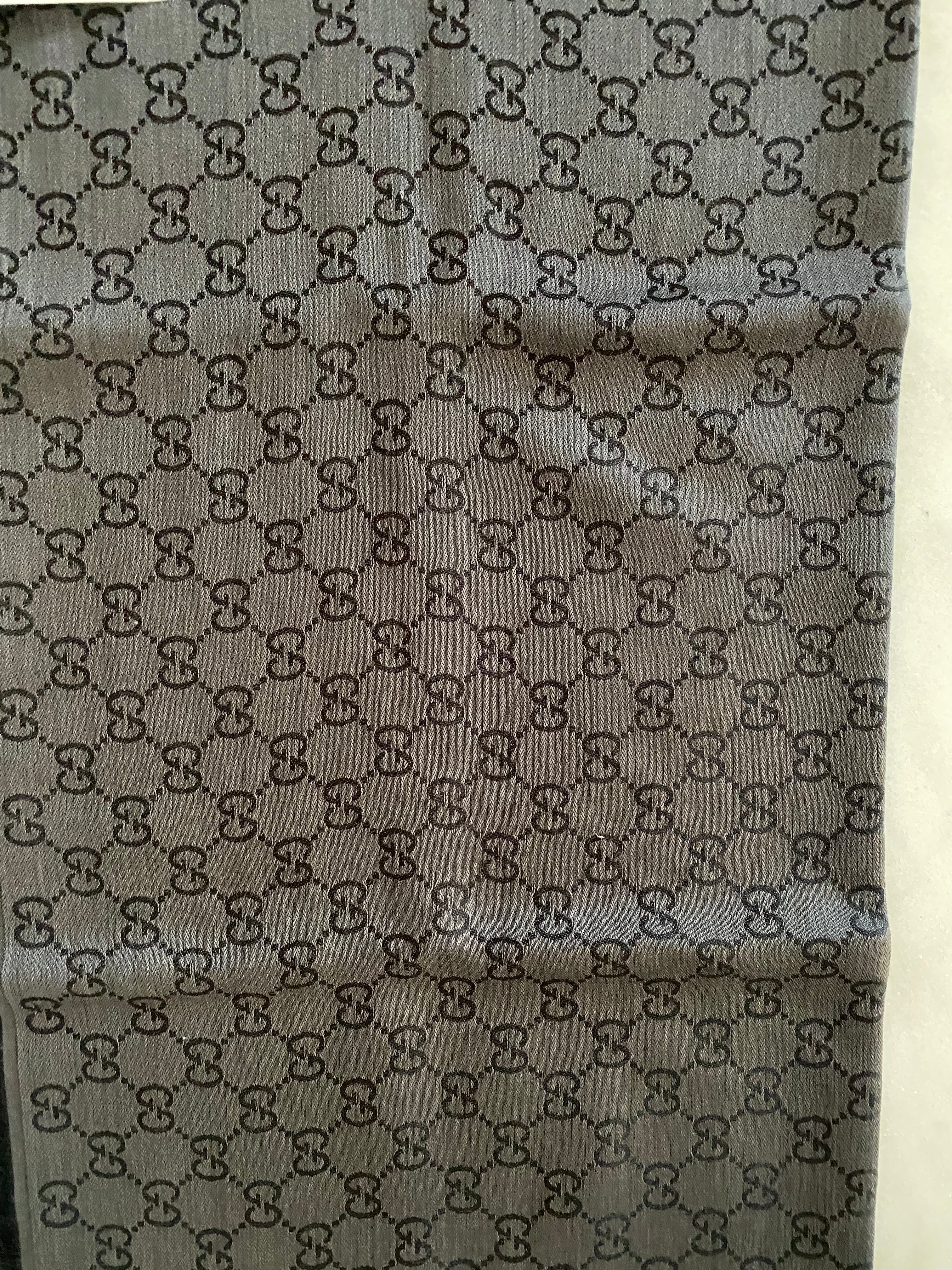 Gucci Dark Grey GG Print Scarf-Scarf-Gucci-The Closet Egypt