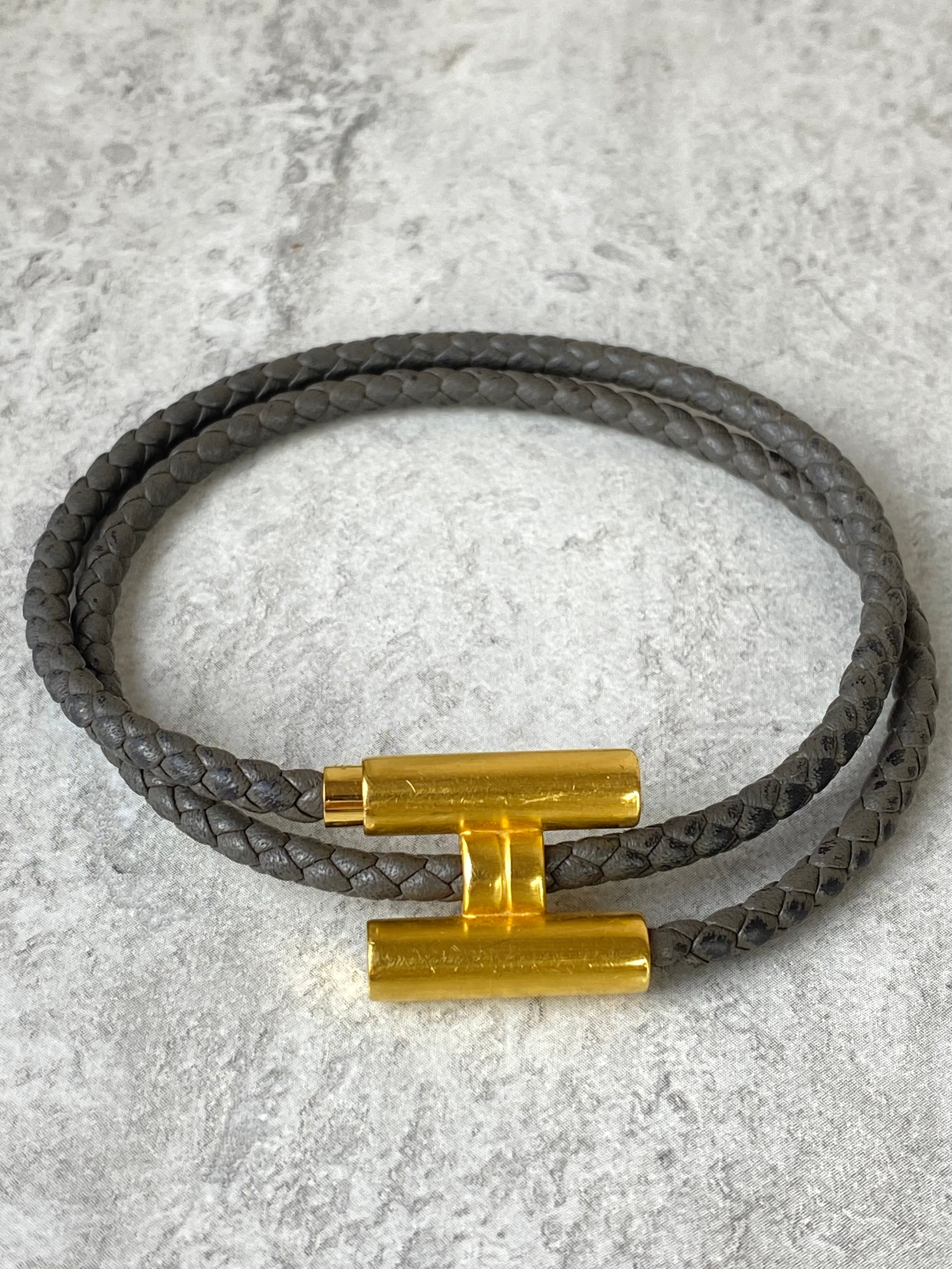 Hermes Dark Grey Tourni Tresse Bracelet-Bracelet-Hermes-The Closet Egypt