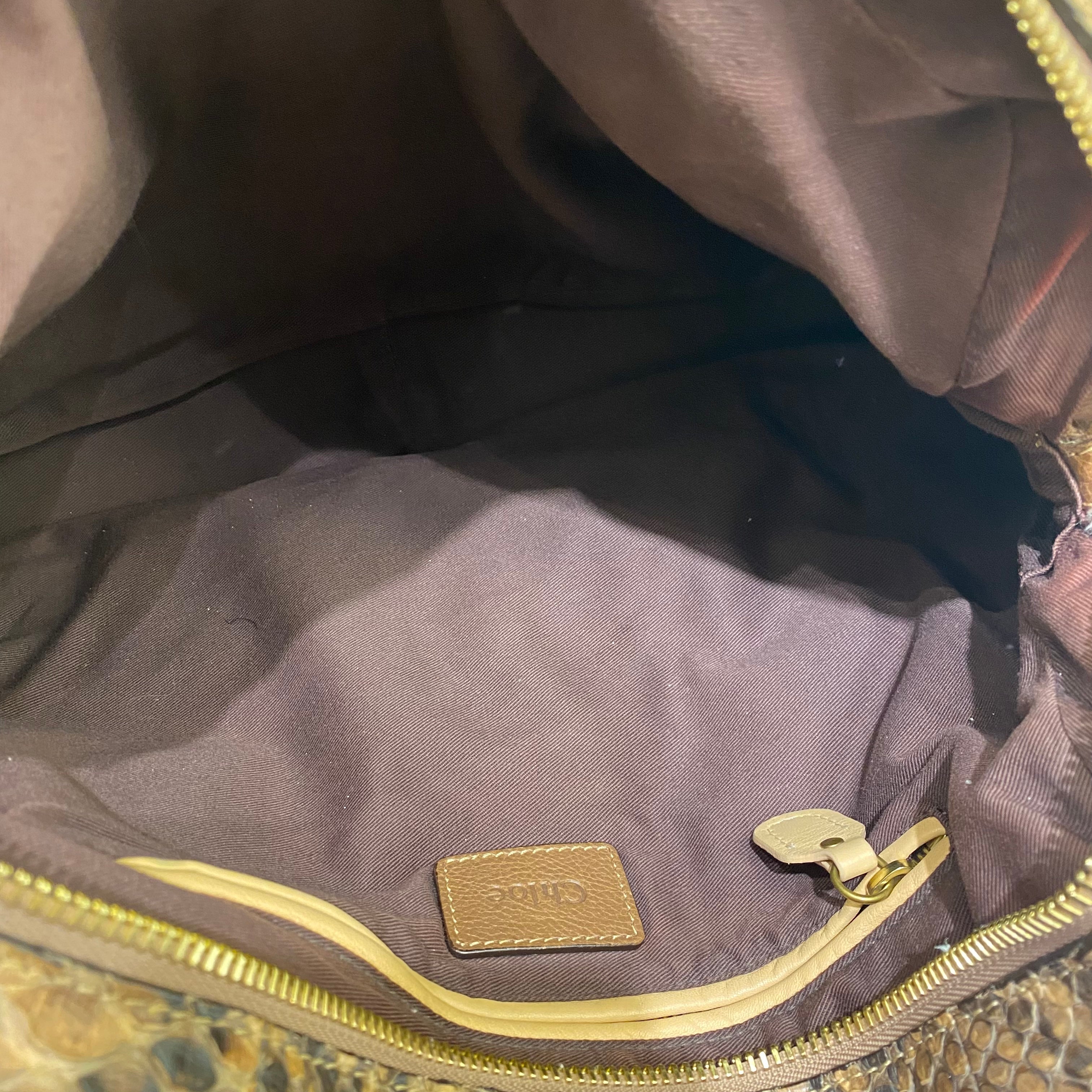 Chloe Brown Python Paraty Tote Shoulder Bag-handbag-Chloe-The Closet Egypt