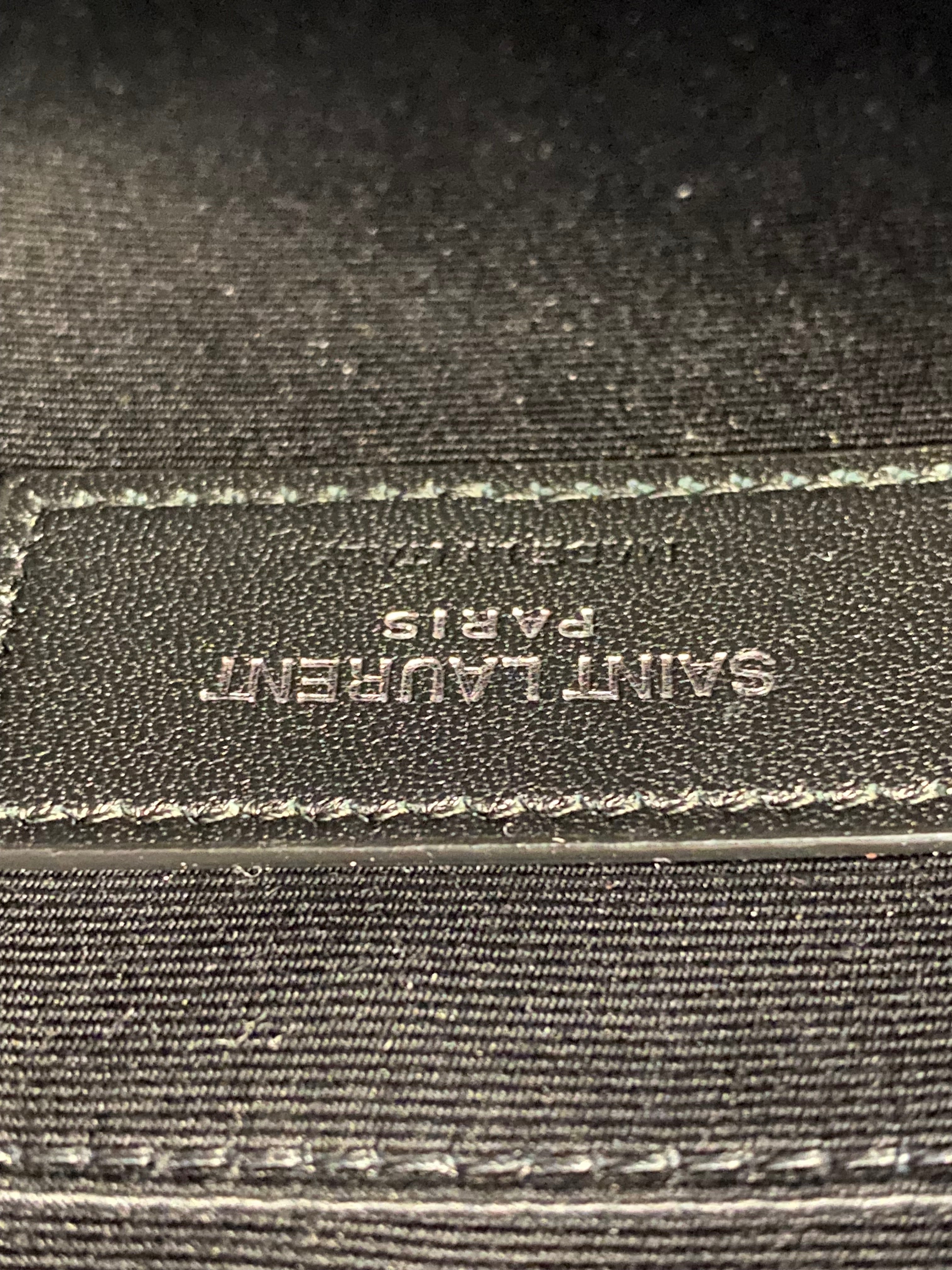 YSL Black Rive Gauche Zip Pouch W/ Handle