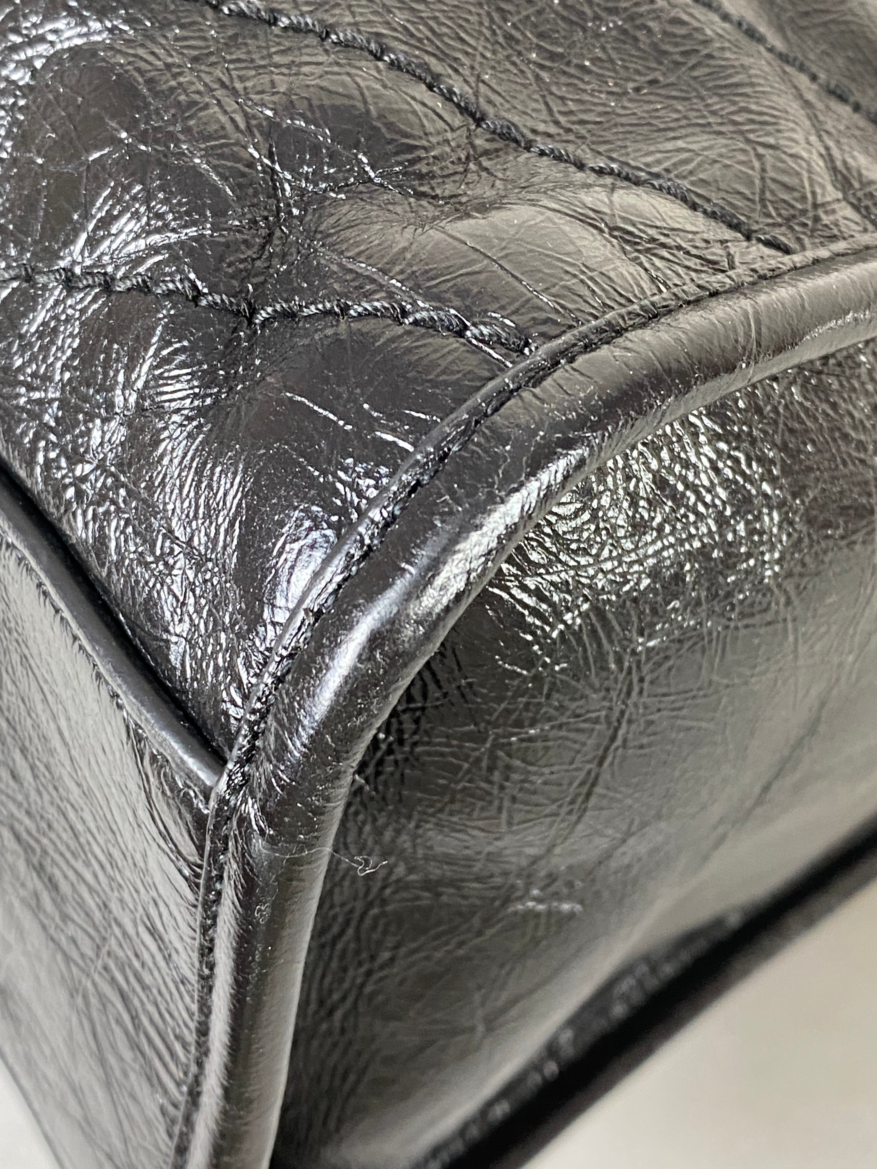 YSL Black Crinkle Vintage Niki Large Shopper Bag-handbag-YSL-The Closet Egypt