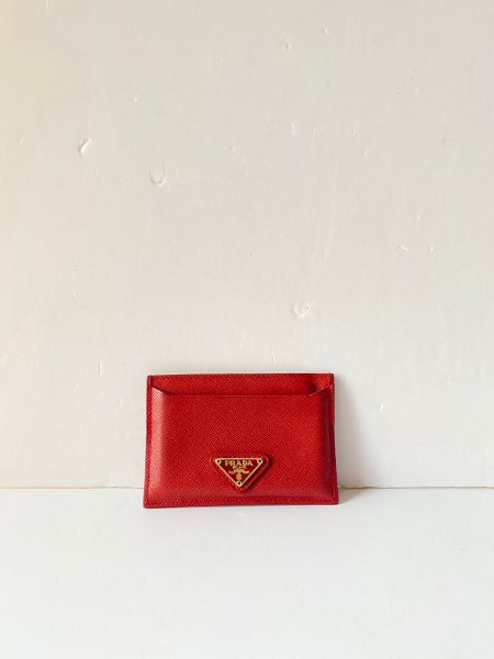 Prada Red Card Holder-Card Holder-Prada-The Closet Egypt