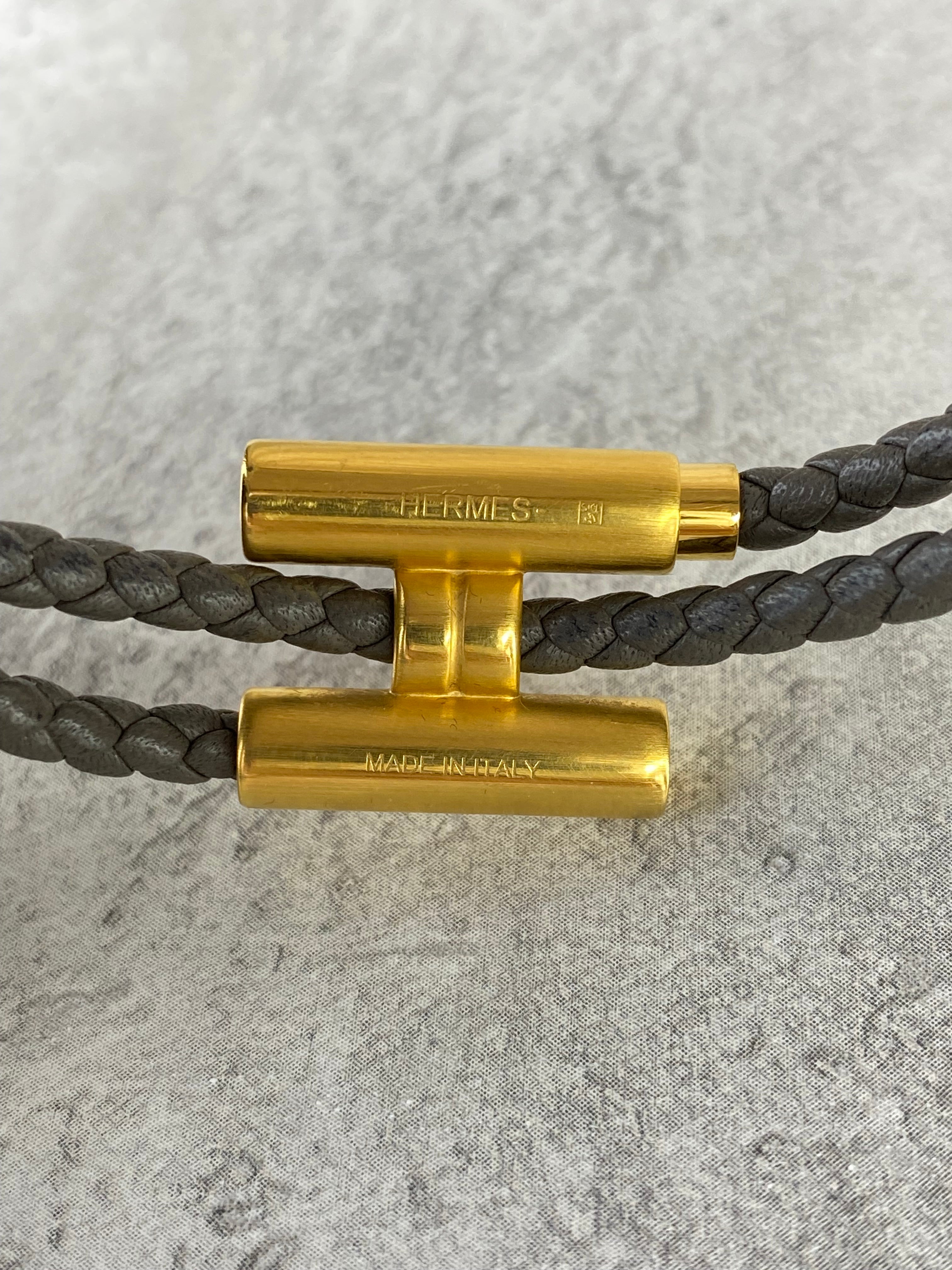 Hermes Dark Grey Tourni Tresse Bracelet-Bracelet-Hermes-The Closet Egypt