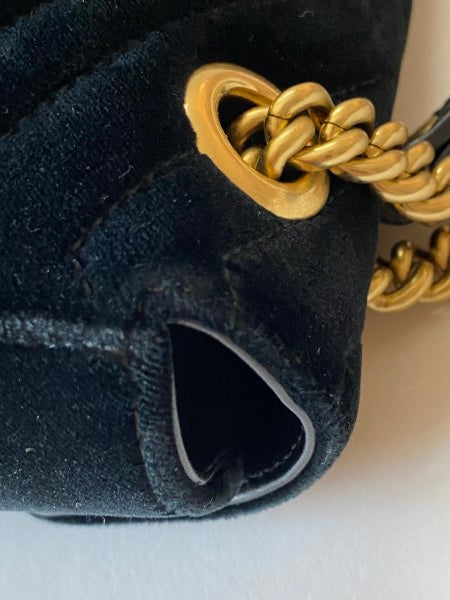 Gucci Black Velvet Marmont Small Bag-handbag-Gucci-The Closet Egypt