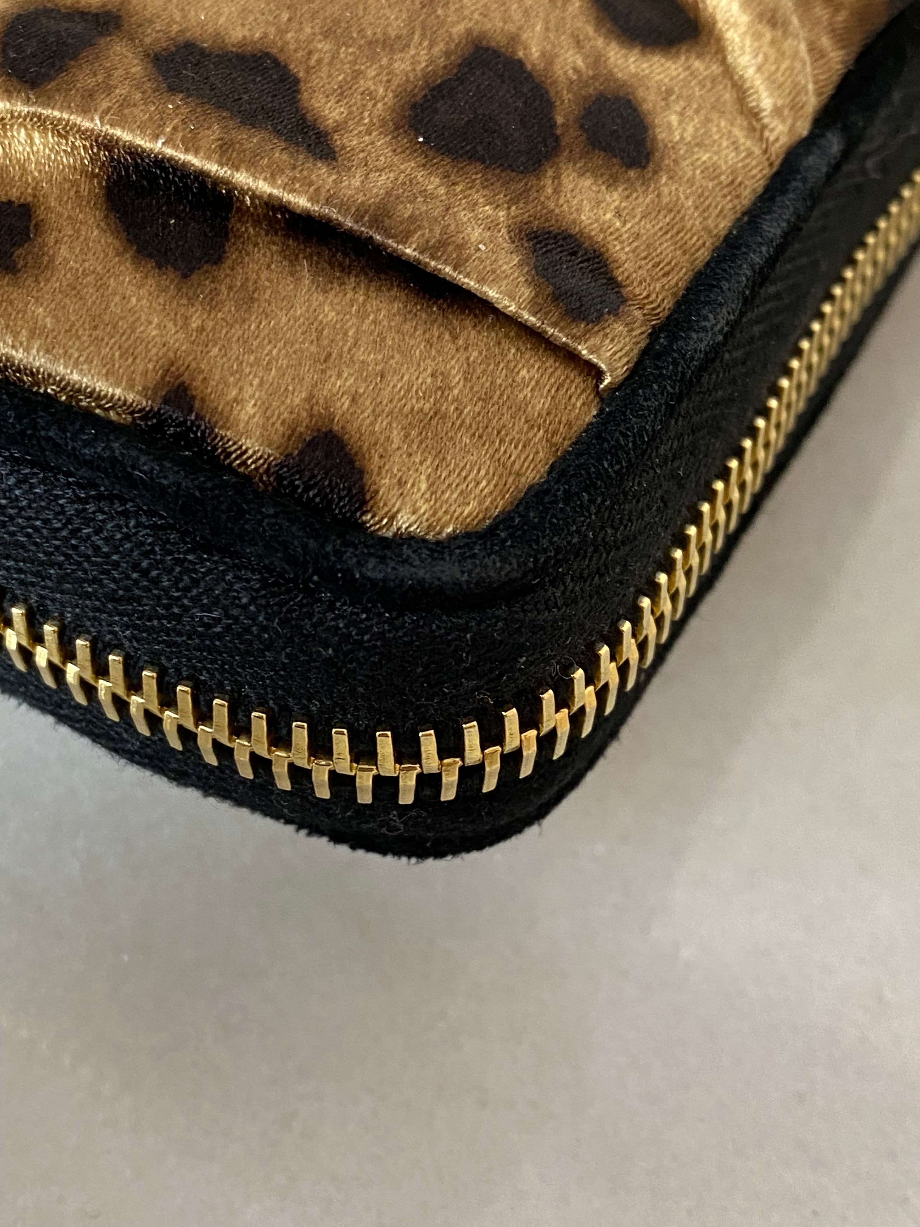 Dolce & Gabbana Leopard Black Fabric Clutch-Clutch-Dolce & Gabbana-The Closet Egypt