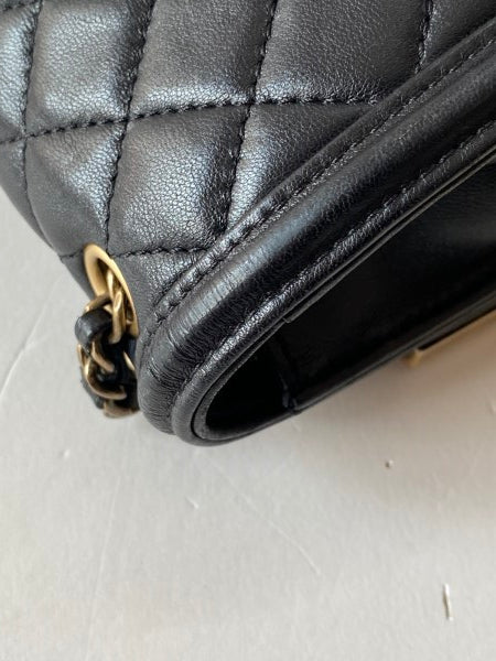 Chanel Black Quilted Horizontal Boy Brick Studded Flap Bag-handbag-Chanel-The Closet Egypt