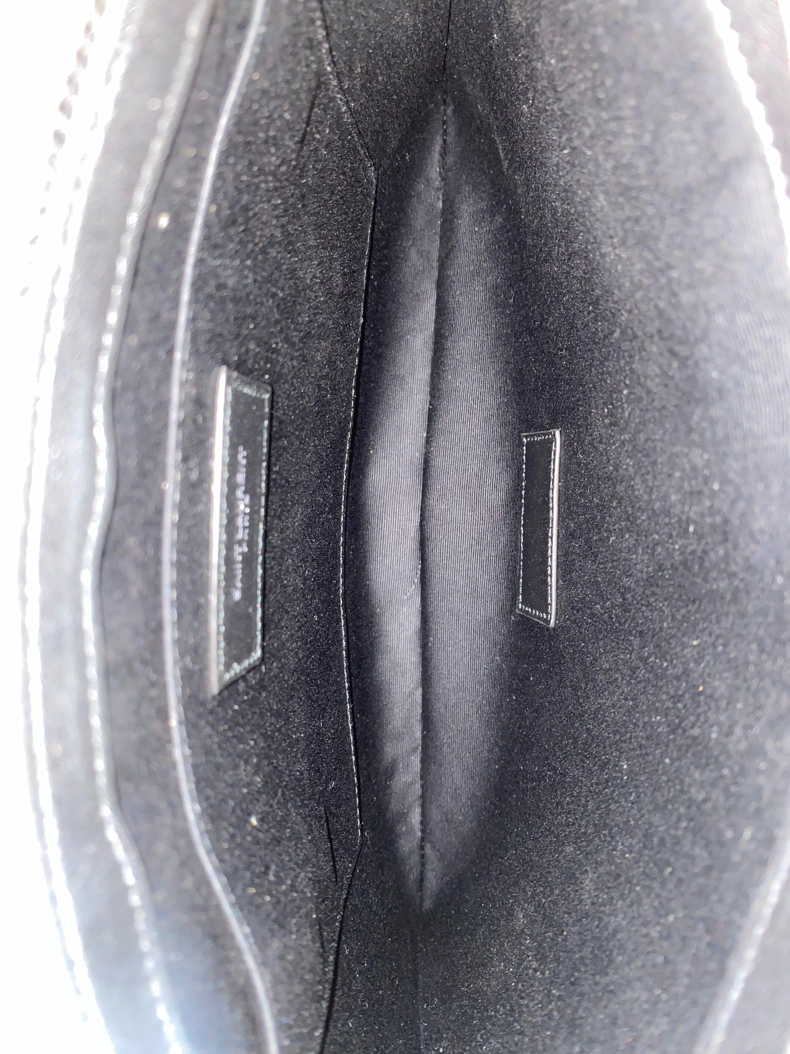 YSL Black Rive Gauche Zip Pouch W/ Handle